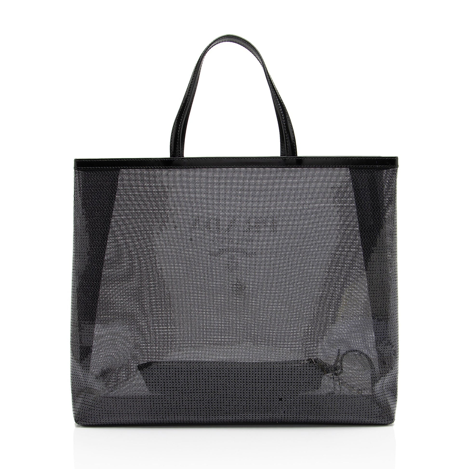 Prada Sequin Mesh Tote Large Logo Tote Bag Logo Large Tote
