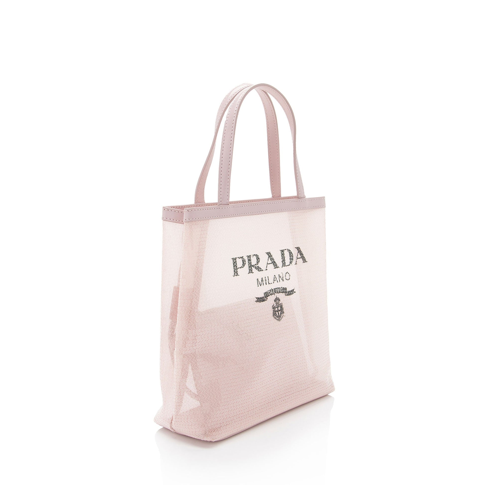 Prada Sequin Mesh Tote Small Logo Tote Bag