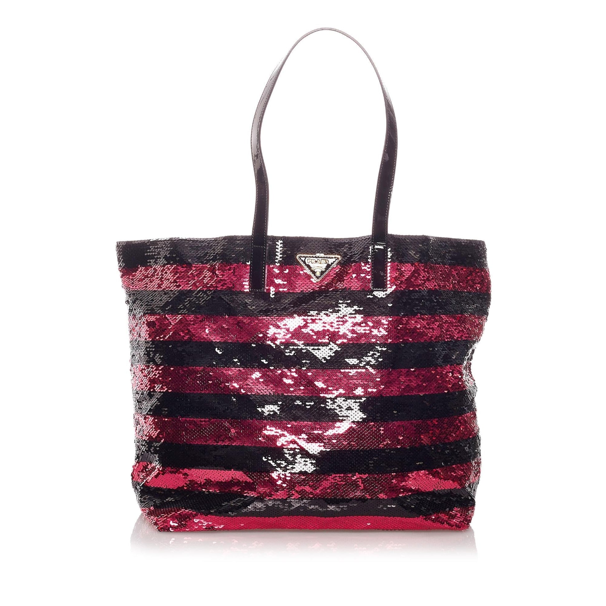 Prada Sequin Striped Tote Bag Shg
