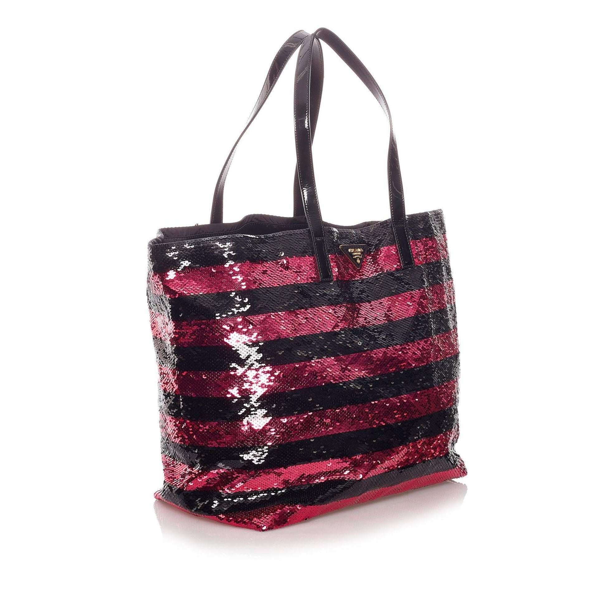 Prada Sequin Striped Tote Bag Shg