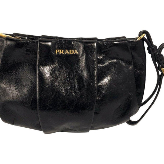 Prada Shine Vitello Rosso Wristlet Handbag Travel Bag