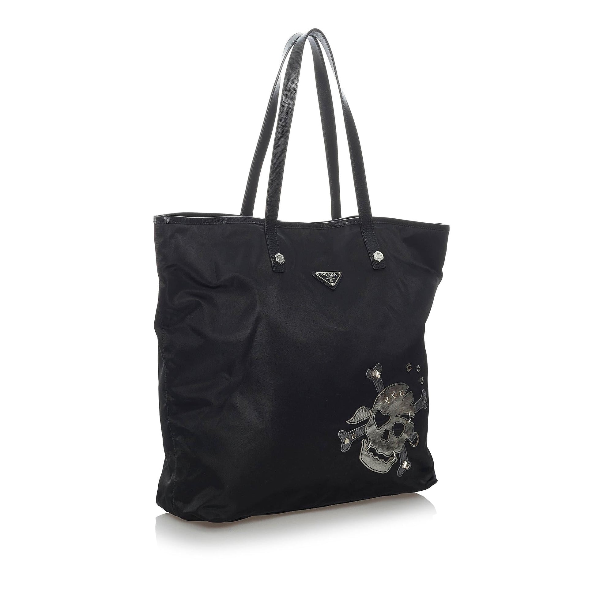 Prada Skull Print Tessuto Tote Bag Shg