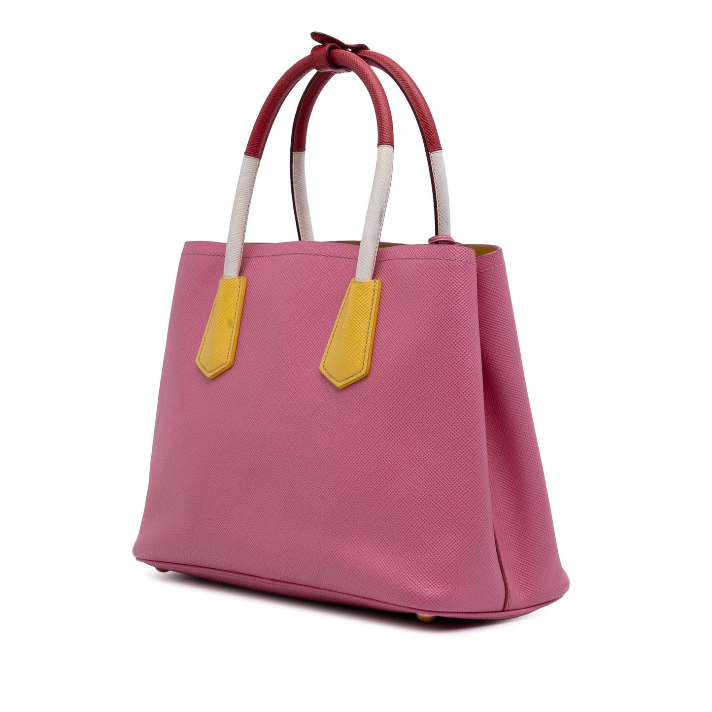 Prada Bicolor Cuir Double Satchel Saffiano Small Satchel Bag