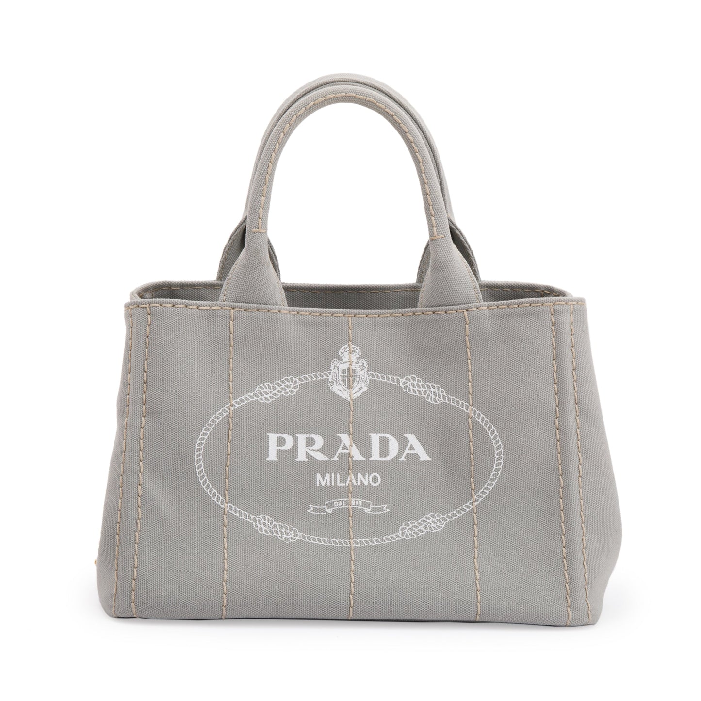 Prada Canapa Tote Handbag Small Logo Tote Bag