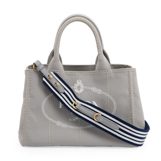 Prada Canapa Tote Handbag Small Logo Tote Bag