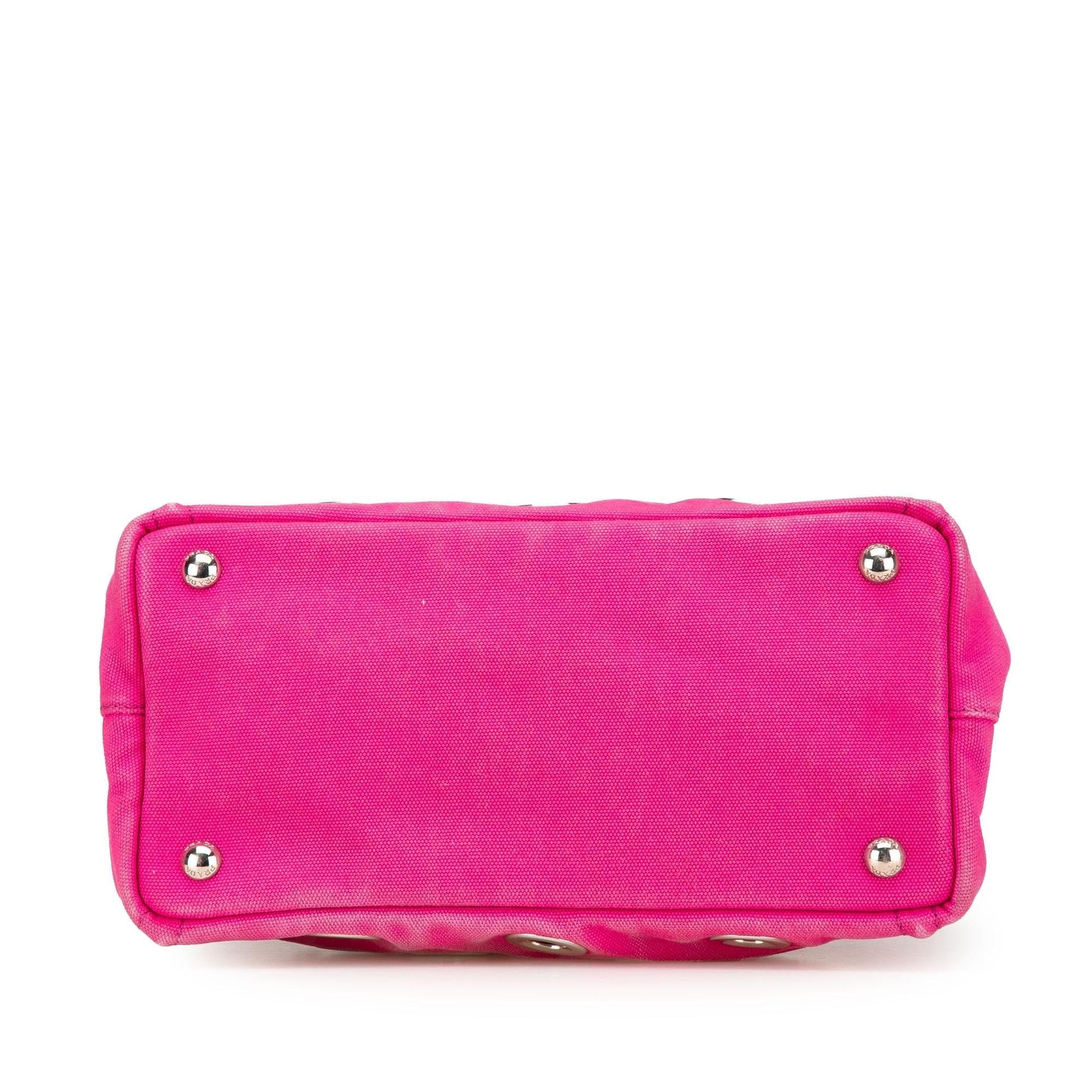 Prada Canapa Grommet Satchel Canvas Small Satchel Bag