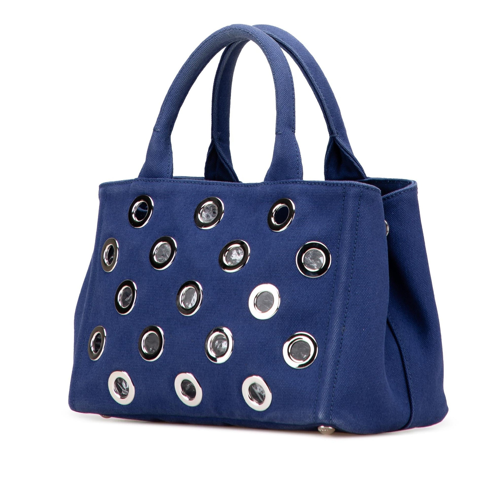 Prada Canapa Grommet Satchel Canvas Small Satchel Bag Grommet Satchel 2