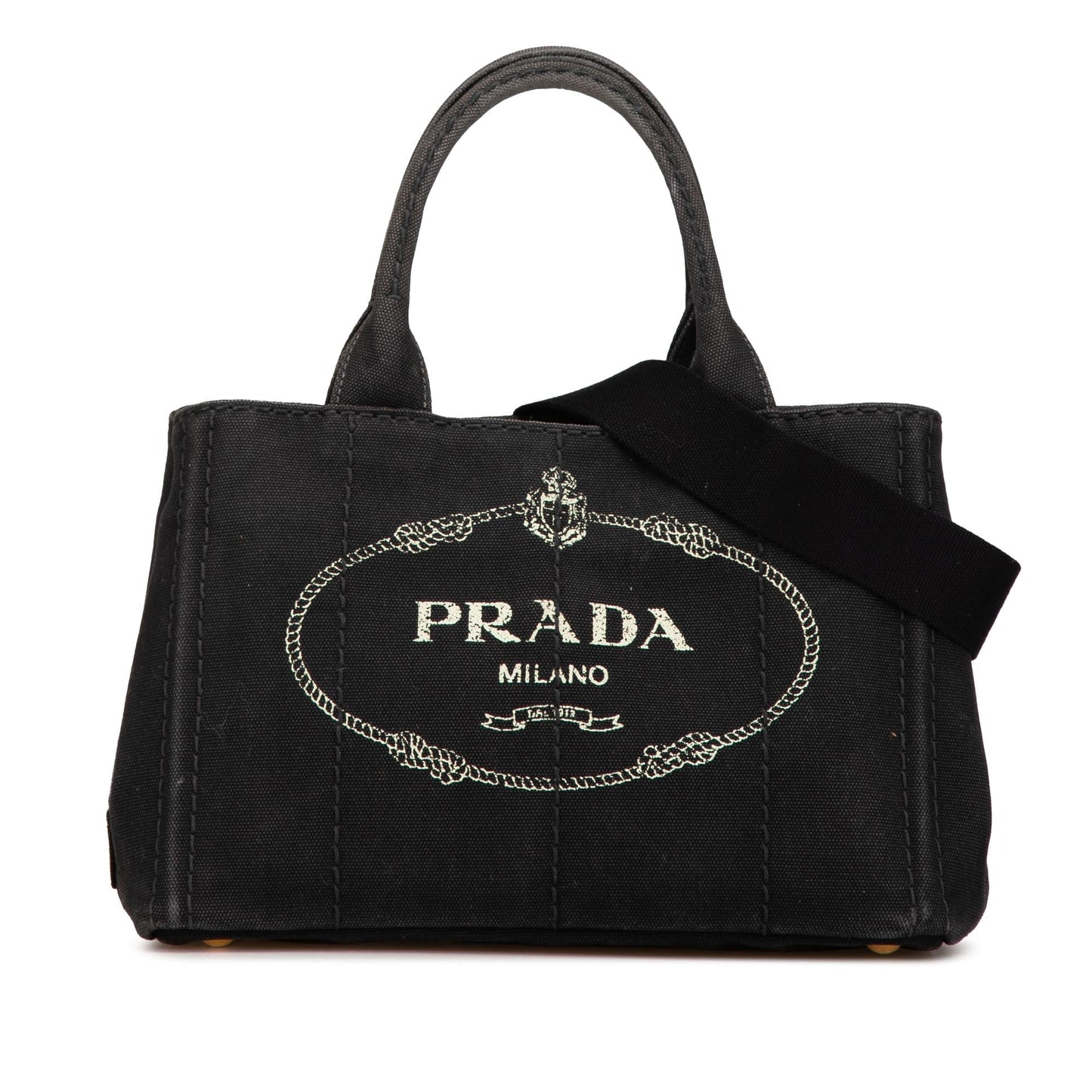 Prada Canapa Satchel Canvas Small Logo Satchel Bag
