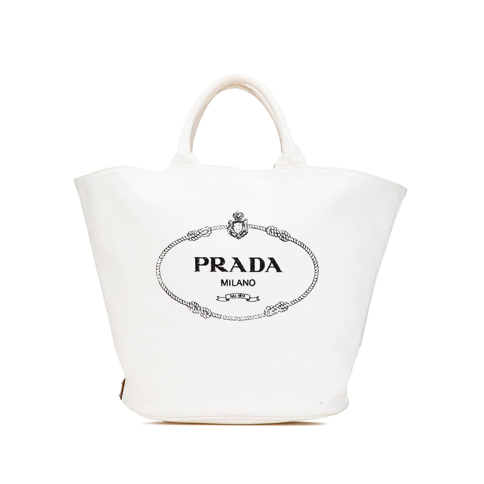 Prada Canapa Shopping Tote Canvas Small Tote Bag