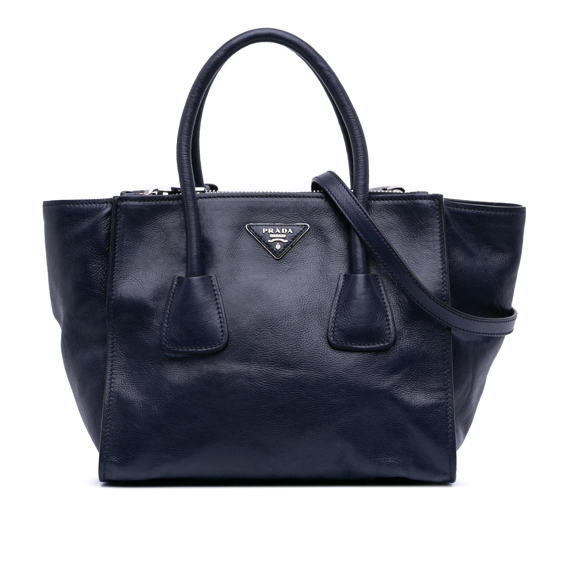 Prada Glace Calf Twin Pocket Satchel Small Satchel Bag Pocket Satchel 1