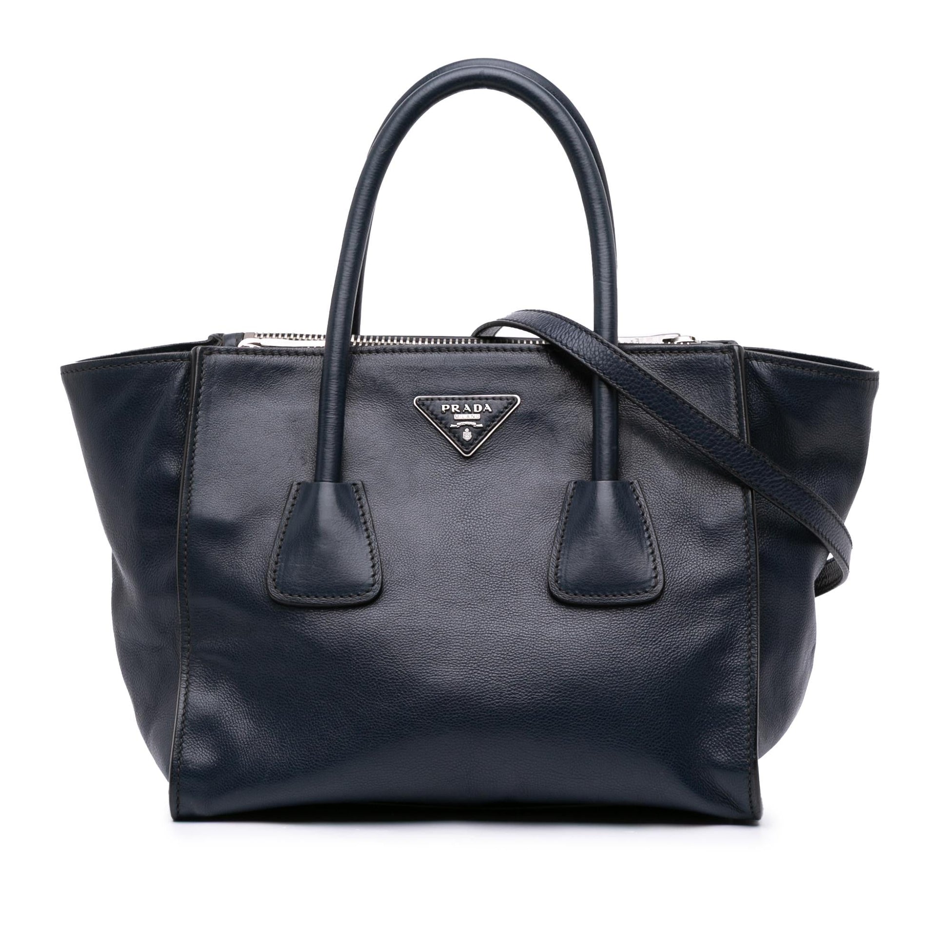Prada Glace Calf Twin Pocket Satchel Small Satchel Bag Pocket Satchel 2