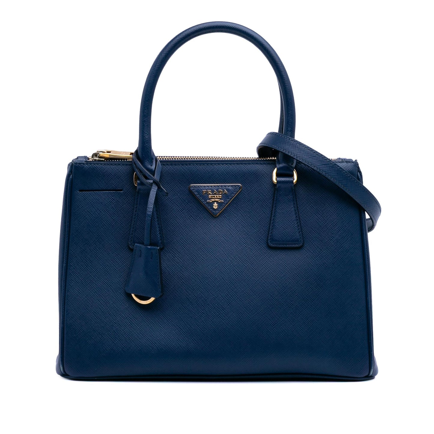 Prada Lux Galleria Double Satchel Saffiano Small Zip Satchel Bag