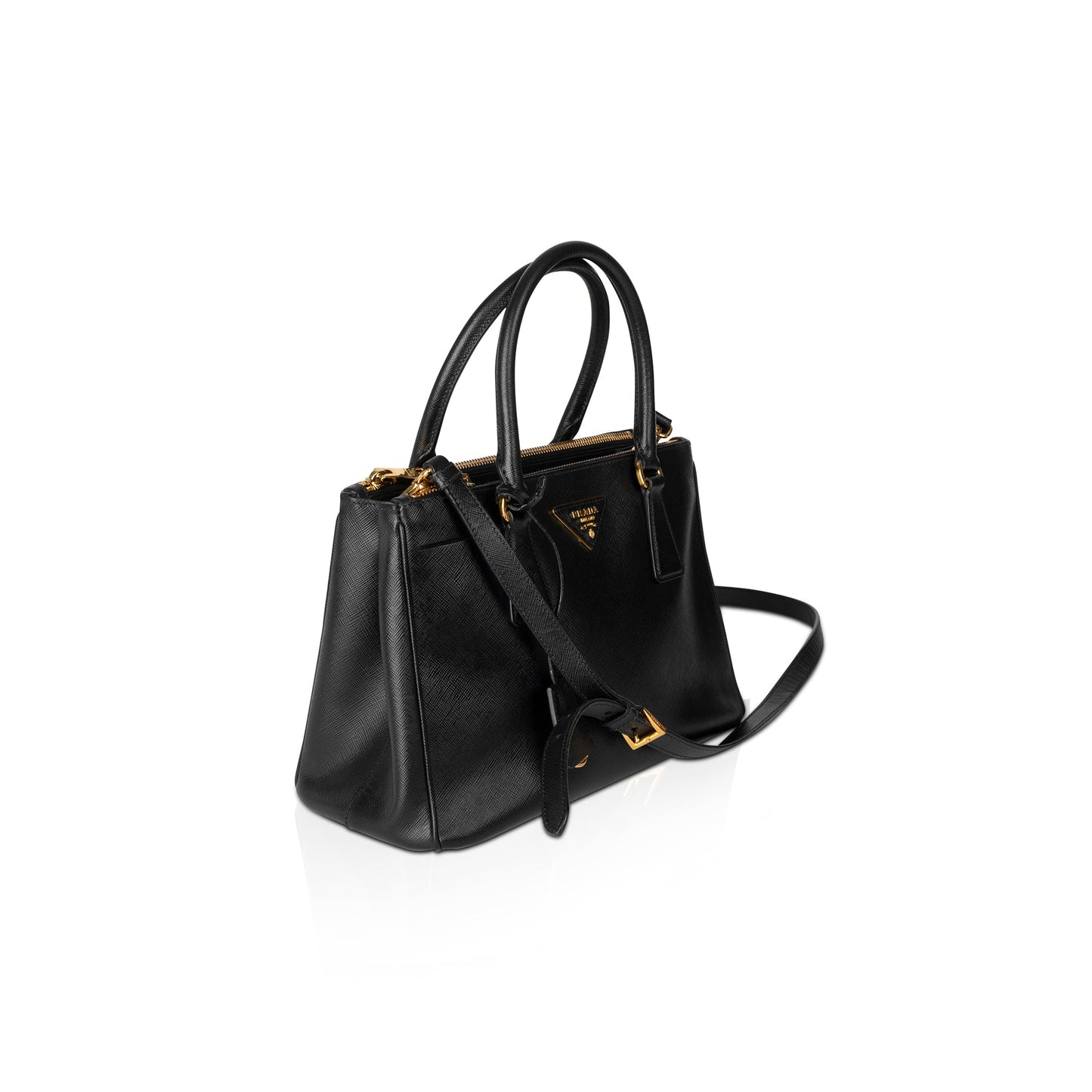Prada Saffiano Lux Galleria Double Zip Tote Handbag Small Tote Bag Tote Handbag