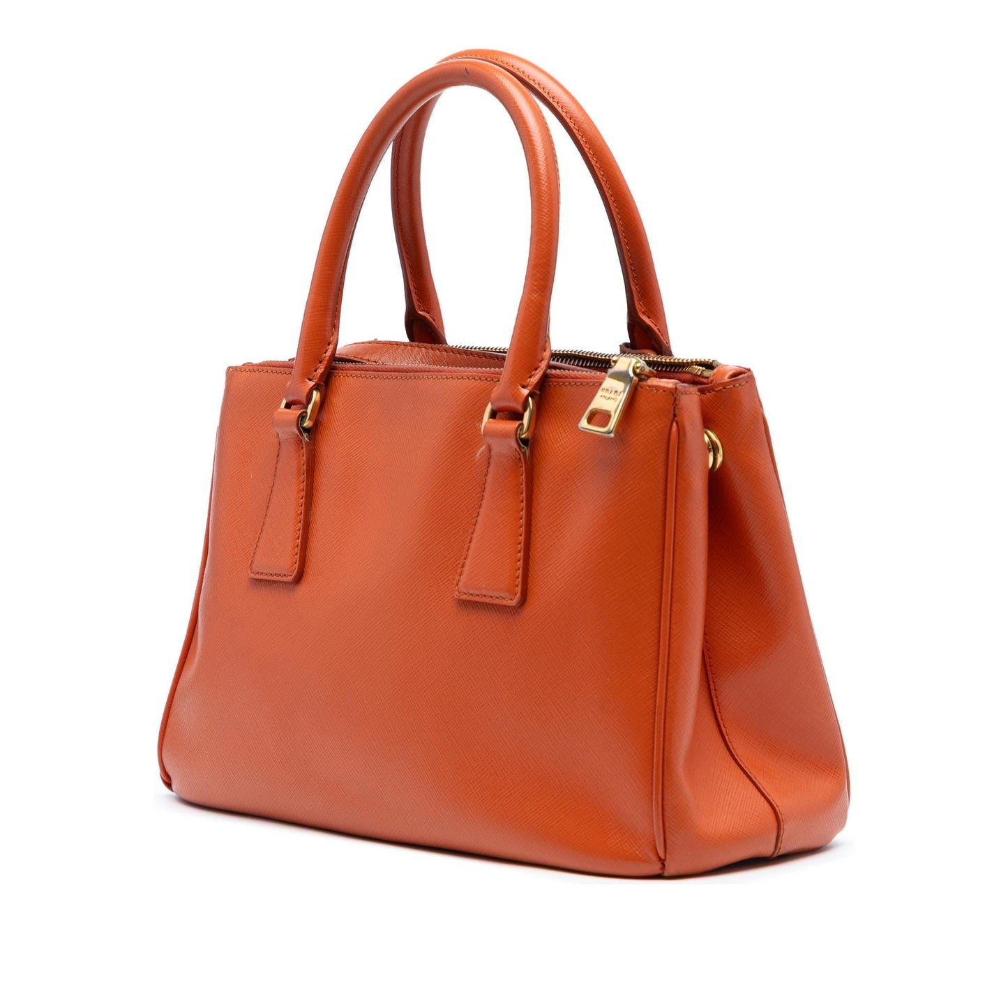 Prada Lux Galleria Double Satchel Bag Saffiano Small Zip