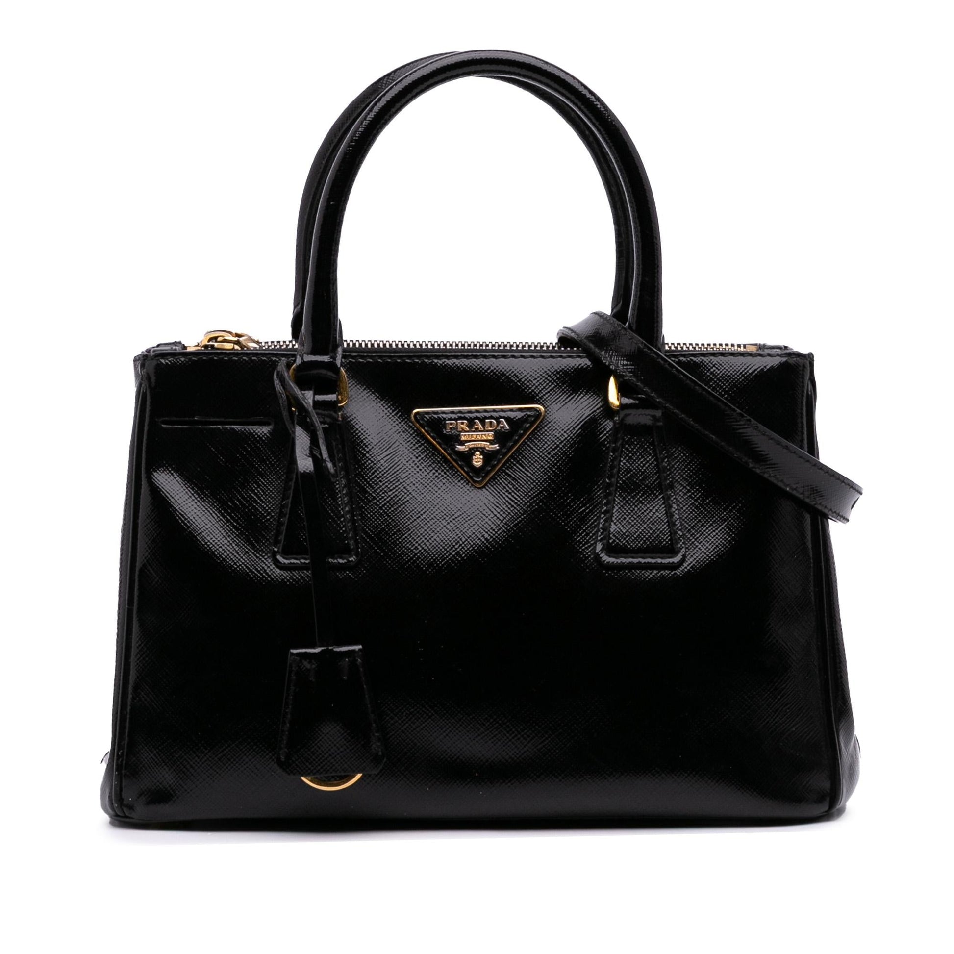 Prada Vernice Galleria Double Satchel Saffiano Small Zip Satchel Bag Zip Satchel 1