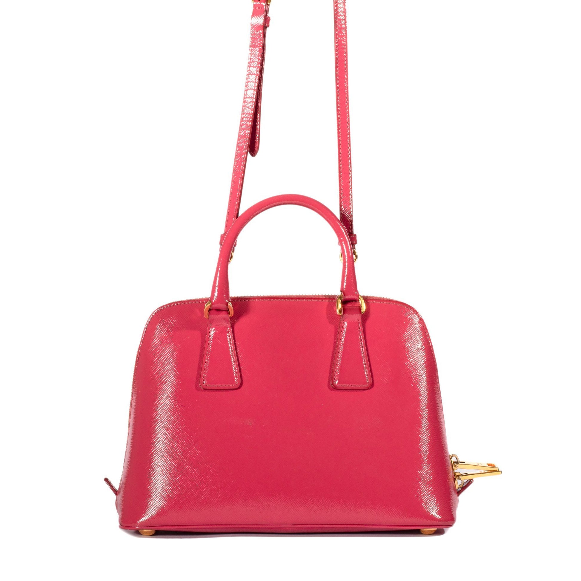 Prada Saffiano Vernice Promenade Bag Small Travel Bag