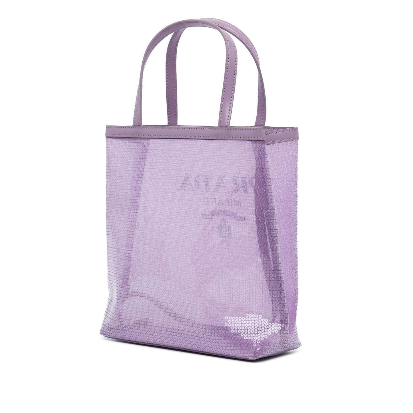 Prada Sequined Mesh Tote Small Logo Tote Bag
