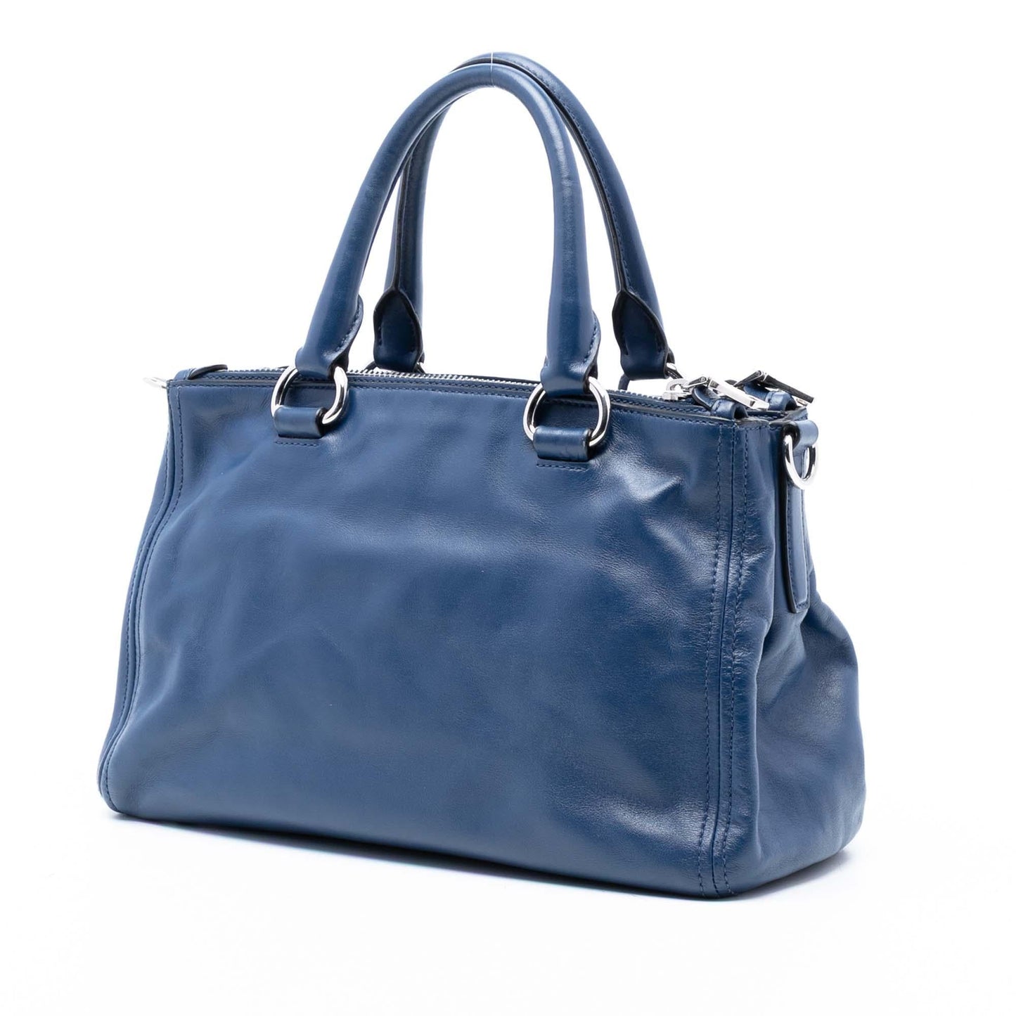 Prada Soft Calf Double Satchel Zip Satchel Bag