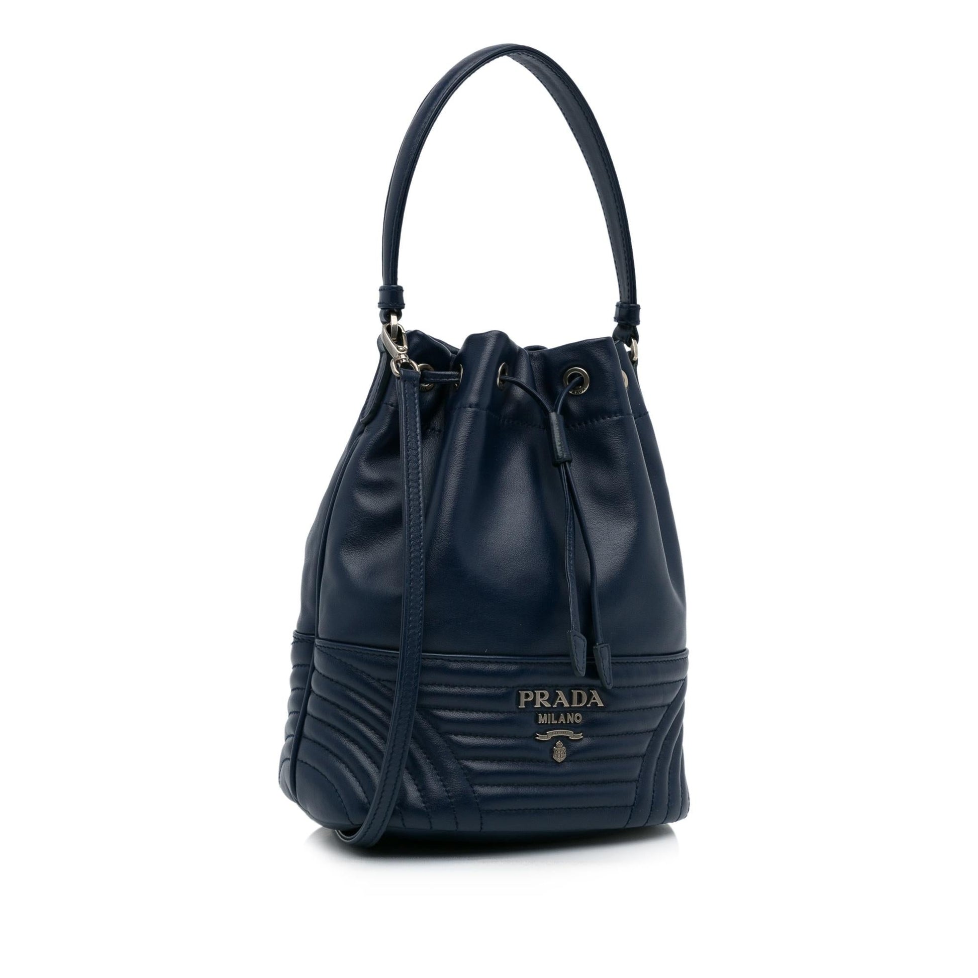 Prada Soft Calf Impunture Diagramme Bag Shg Xrsxdm Bucket Shoulder Bag