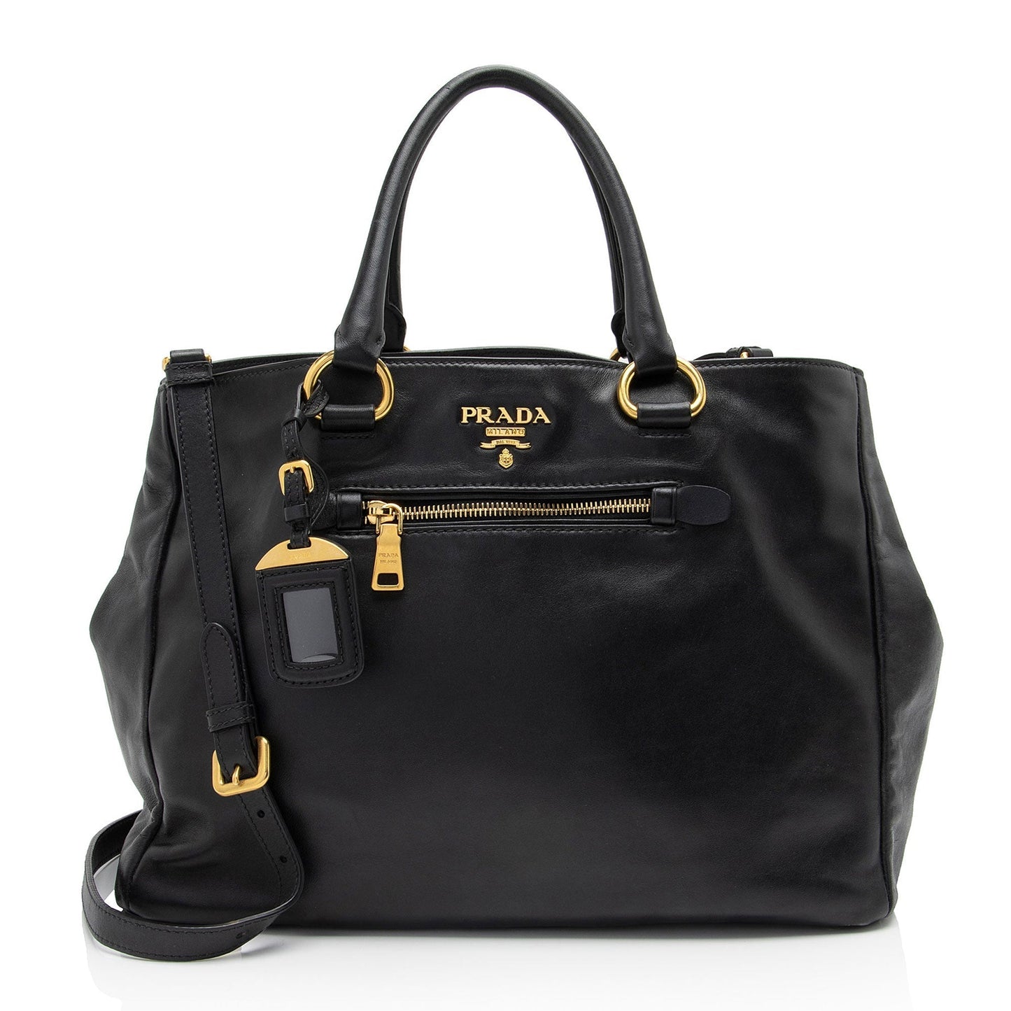 Prada Soft Calf Pocket Shopping Tote Shf Neguwb Tote Bag