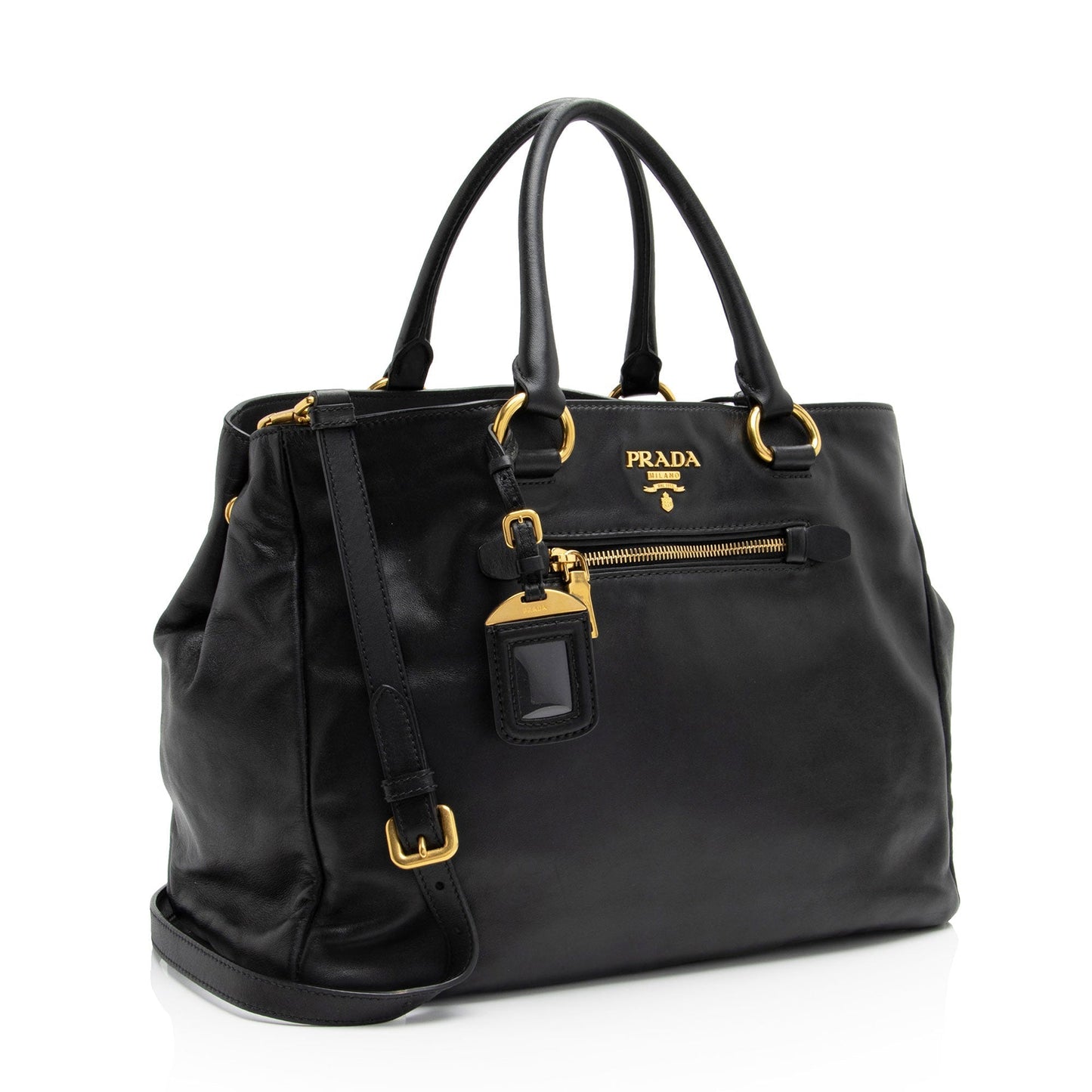 Prada Soft Calf Pocket Shopping Tote Shf Neguwb Tote Bag