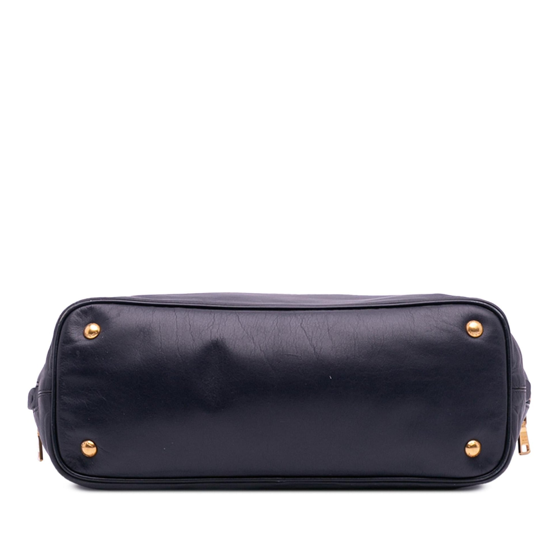 Prada Soft Calf Side Convertible Tote Zip Tote Bag