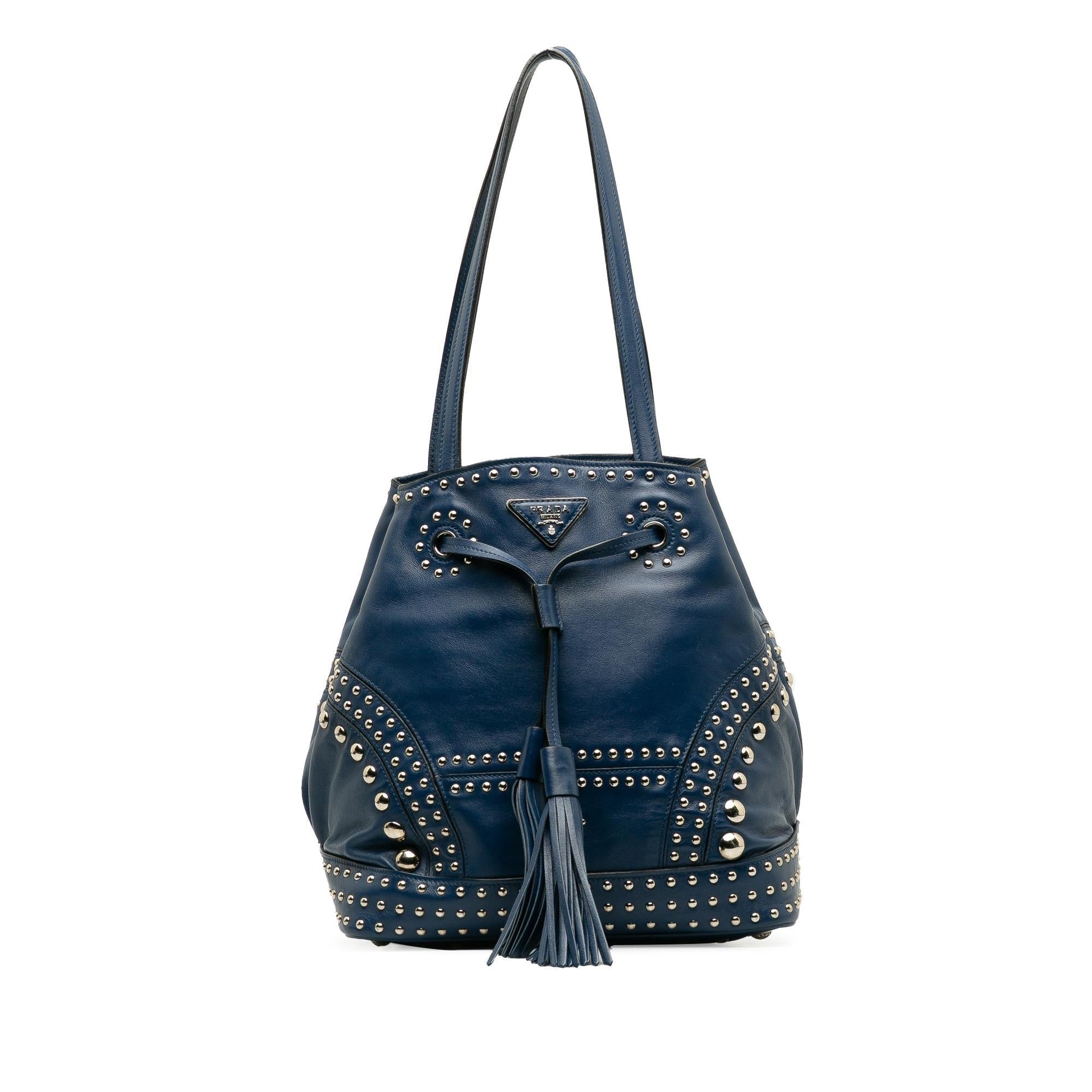Prada Soft Calf Studded Bag Shg 381Kw2 Bucket Shoulder Bag