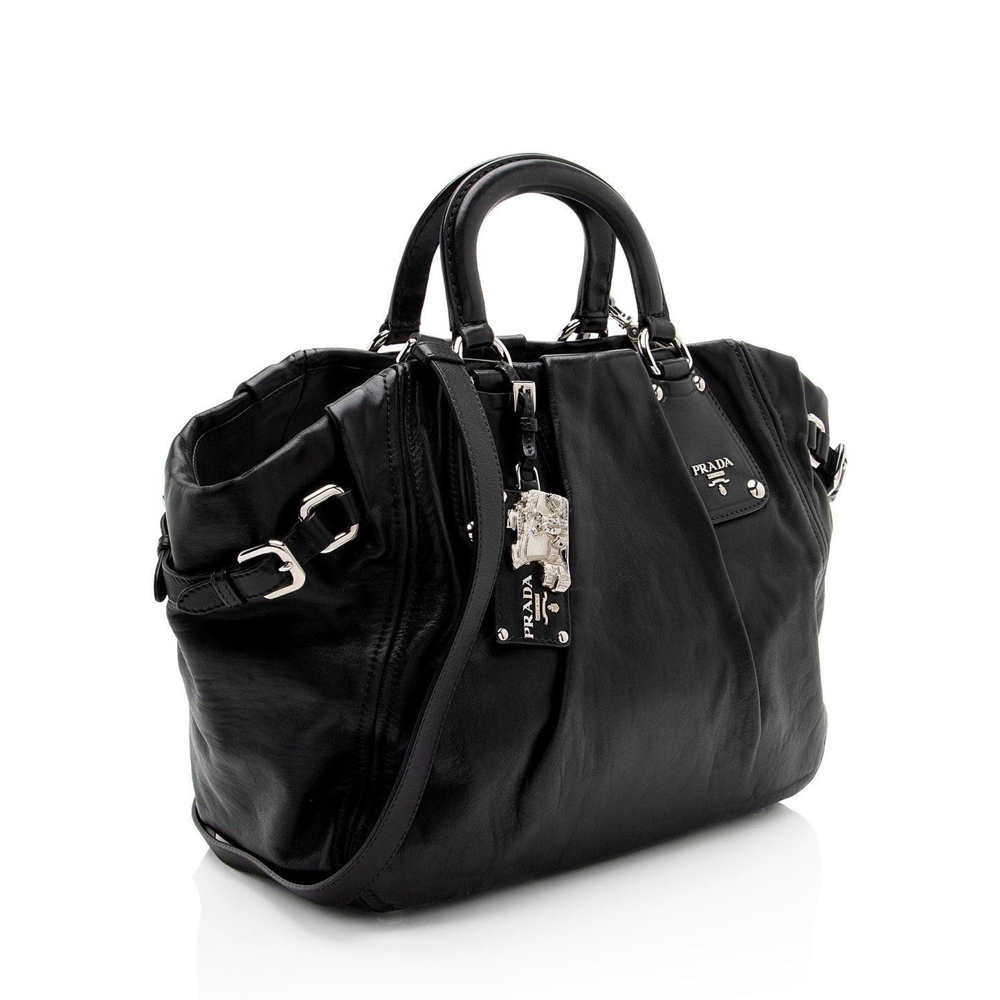 Prada Soft Calf Buckle Satchel Satchel Bag