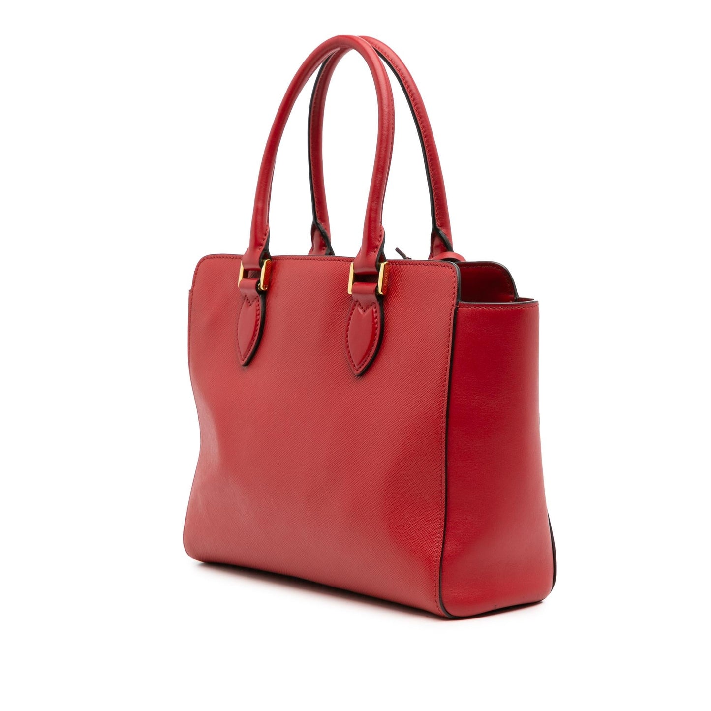 Prada Soft Calf Trimmed Lux Open Convertible Tote Saffiano Tote Bag