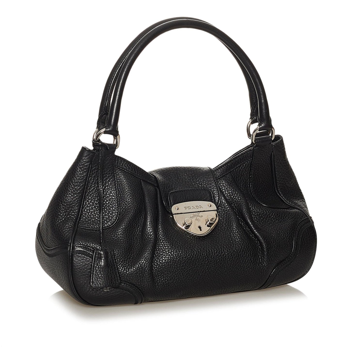Prada Sound Lock Handbag Shg Leather Satchel Bag