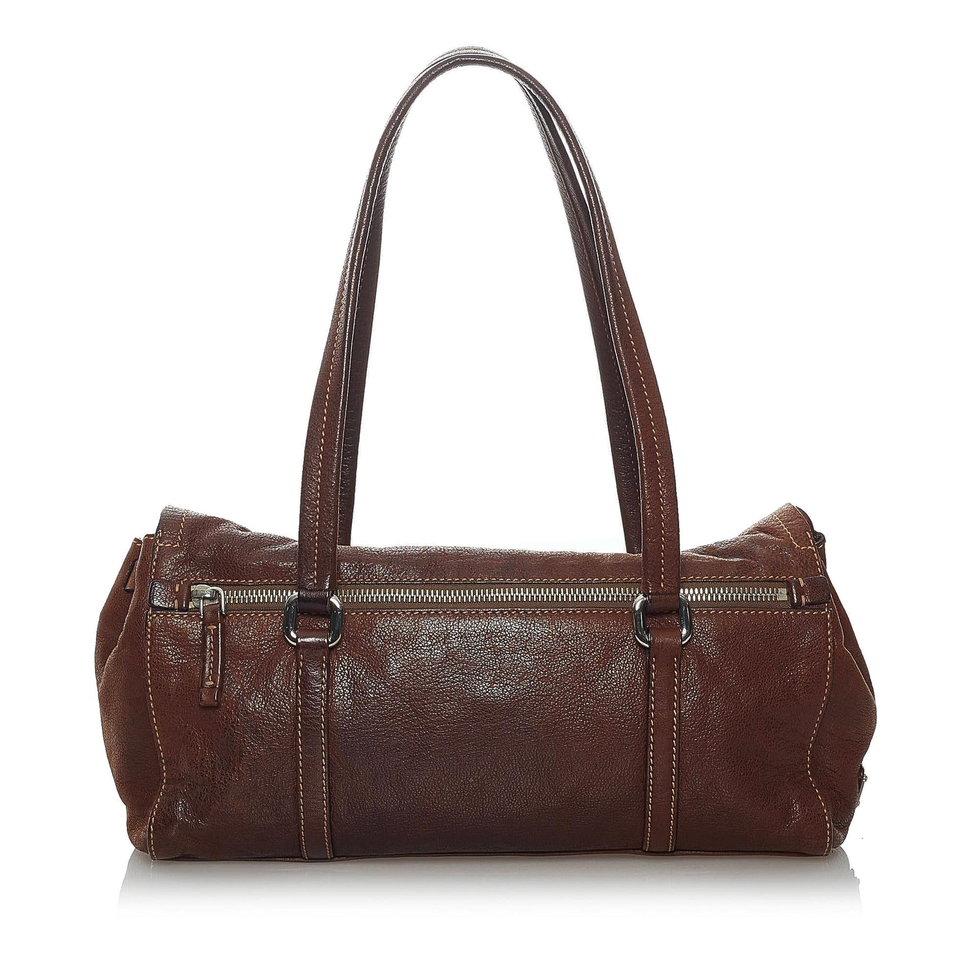 Prada Sound Lock Shoulder Bag Shg Leather