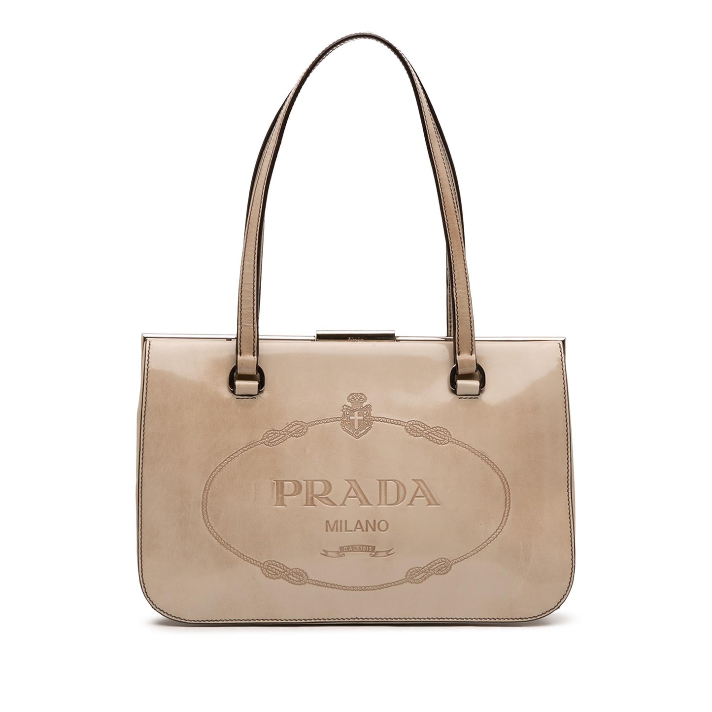 Prada Spazzolato Frame Shoulder Bag Logo