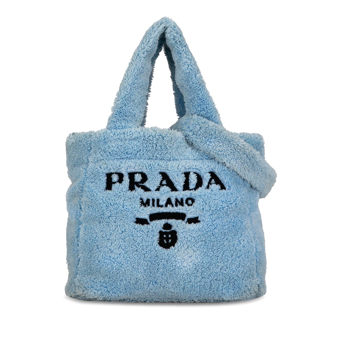 Prada Spugna Terrycloth Tote Logo Tote Bag