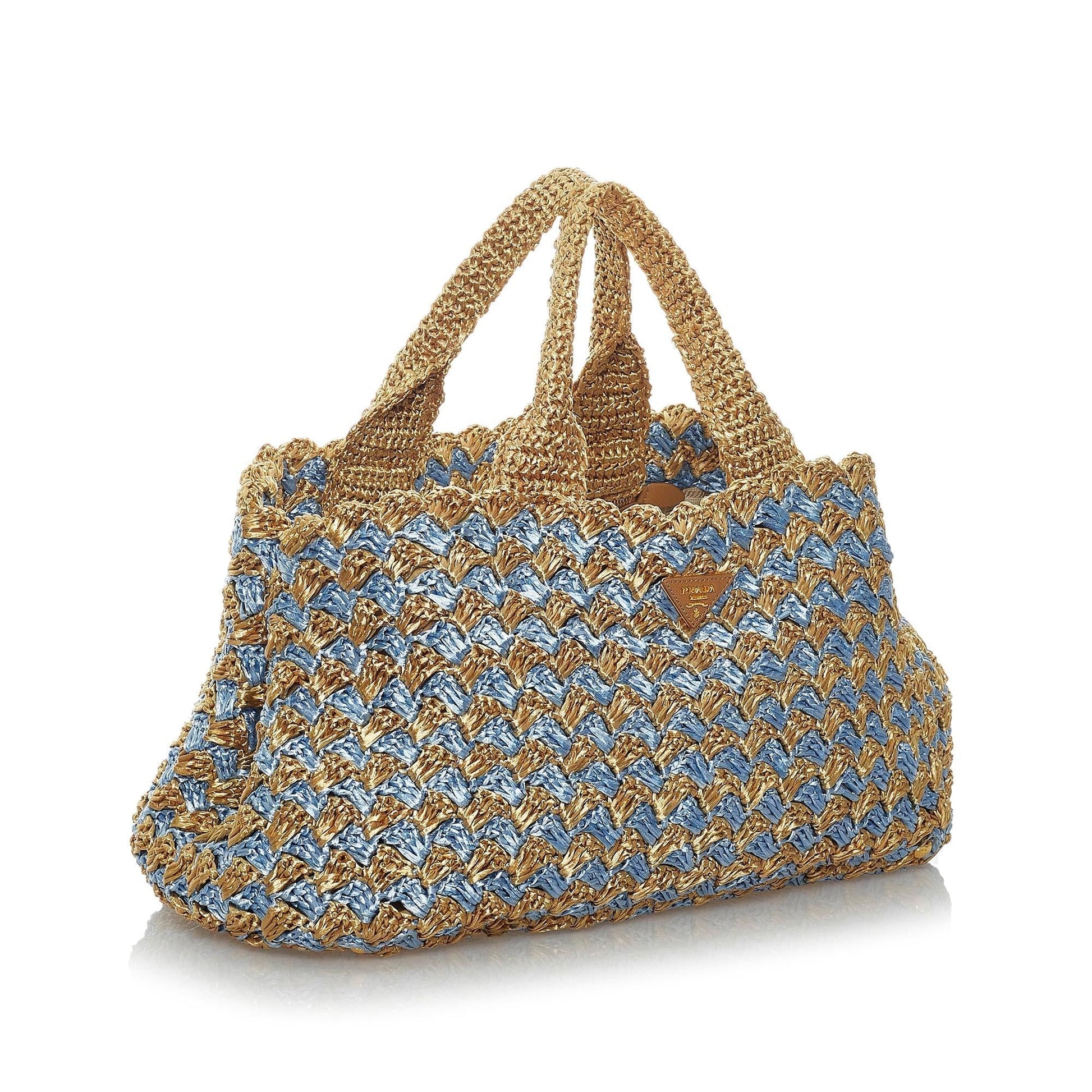 Prada Straw Handbag Shg Satchel Bag
