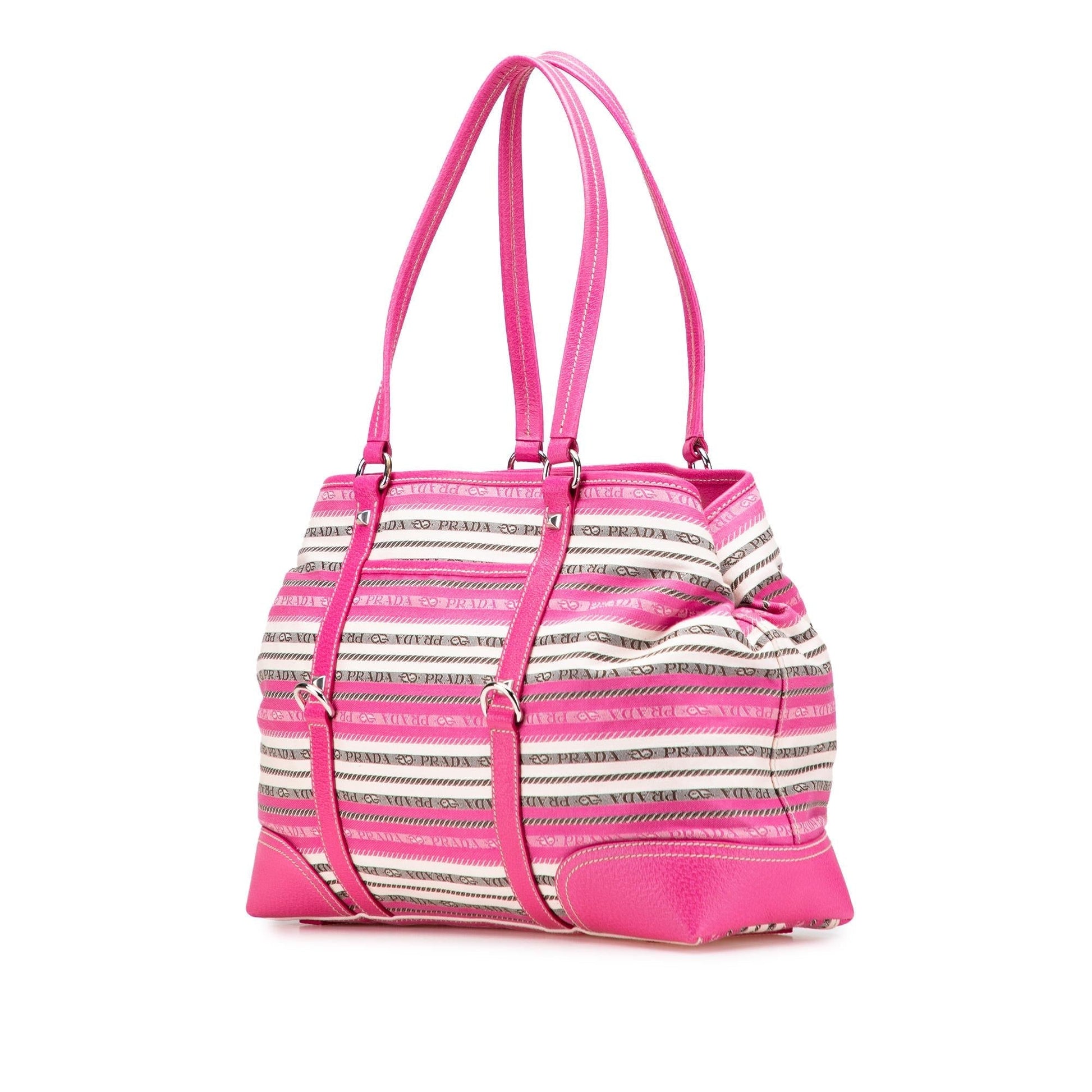 Prada Striped Jacquard Tote Tote Bag