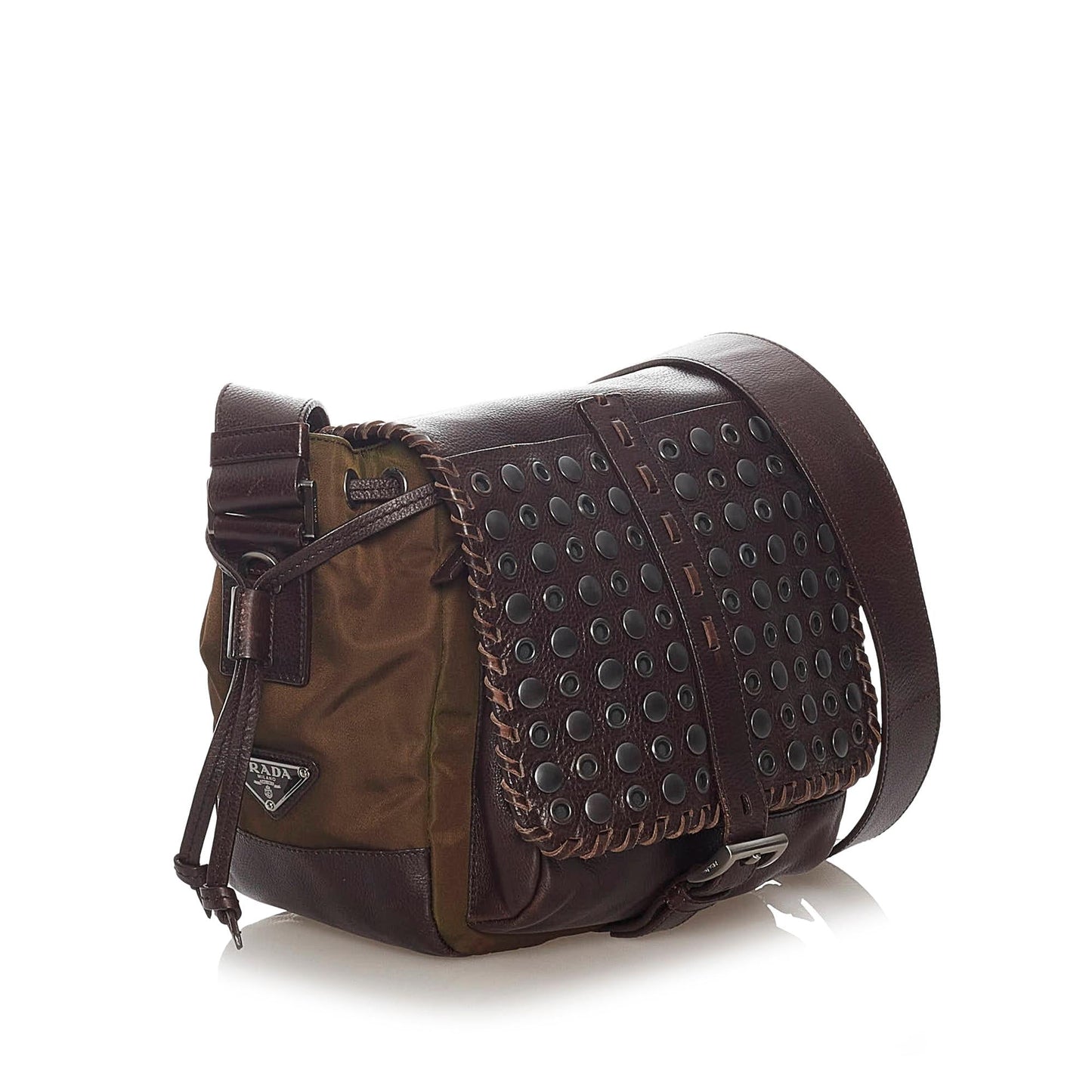 Prada Studded Crossbody Bag Shg Nylon