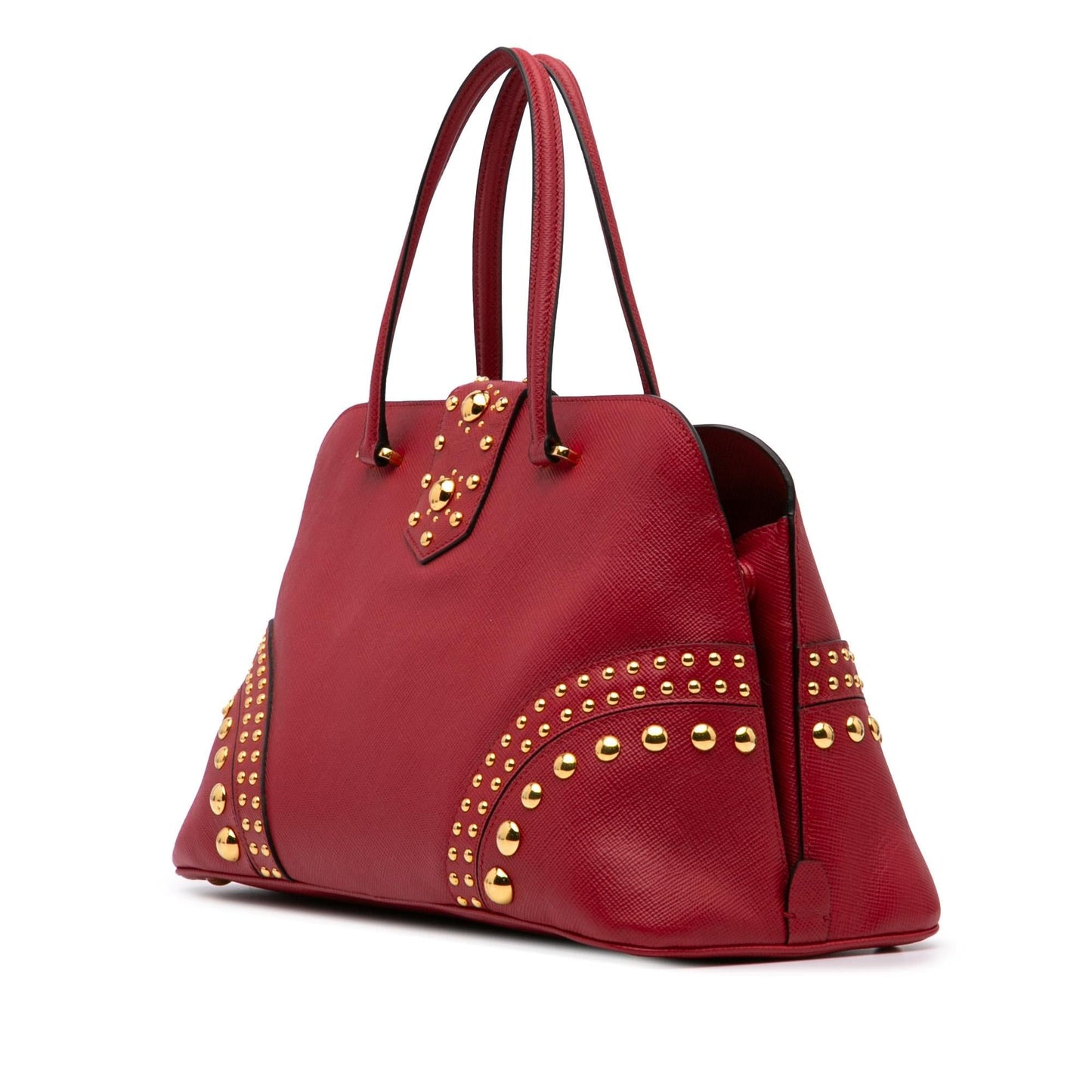 Prada Studded Cuir Promenade Satchel Saffiano Satchel Bag