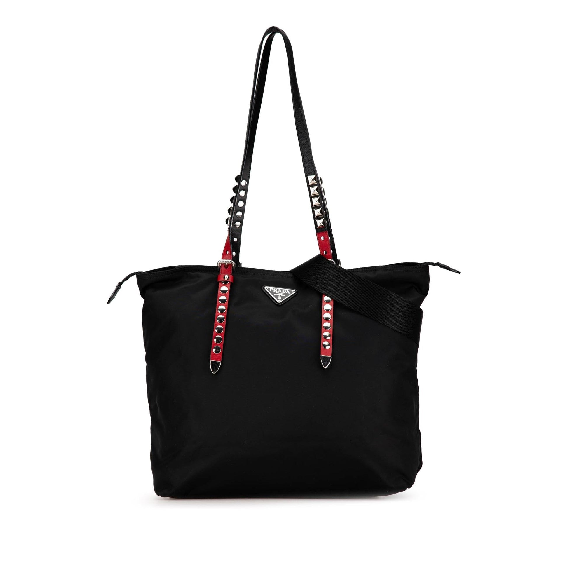 Prada Studded Tessuto New Vela Satchel Satchel Bag