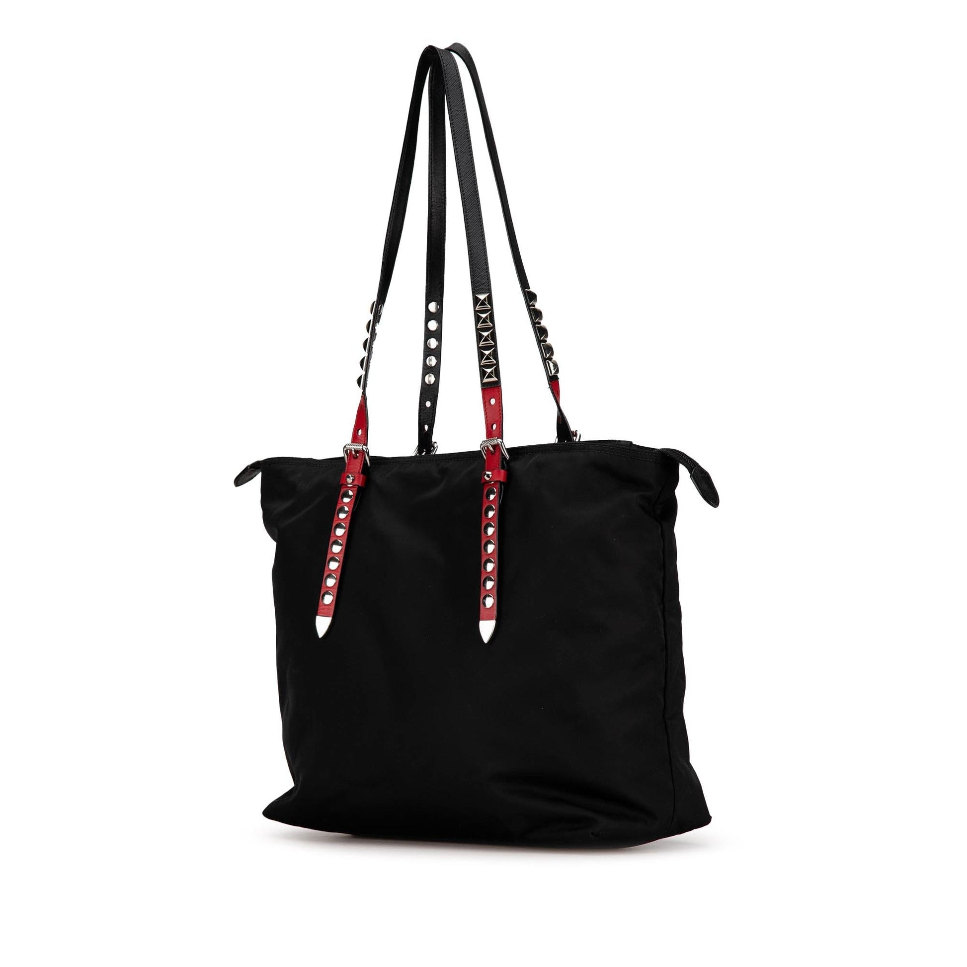 Prada Studded Tessuto New Vela Satchel Satchel Bag