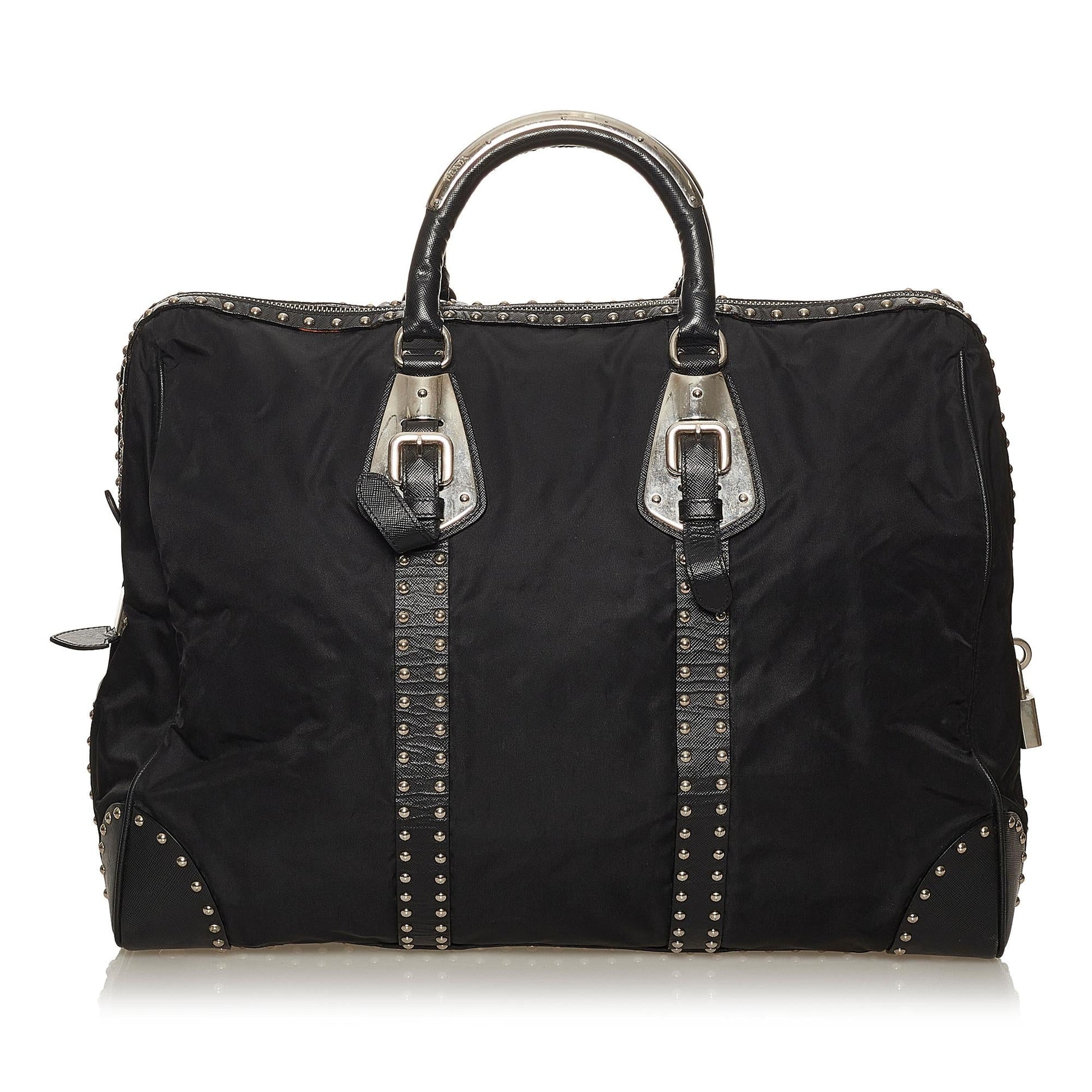 Prada Studded Tessuto Tote Bag Shg
