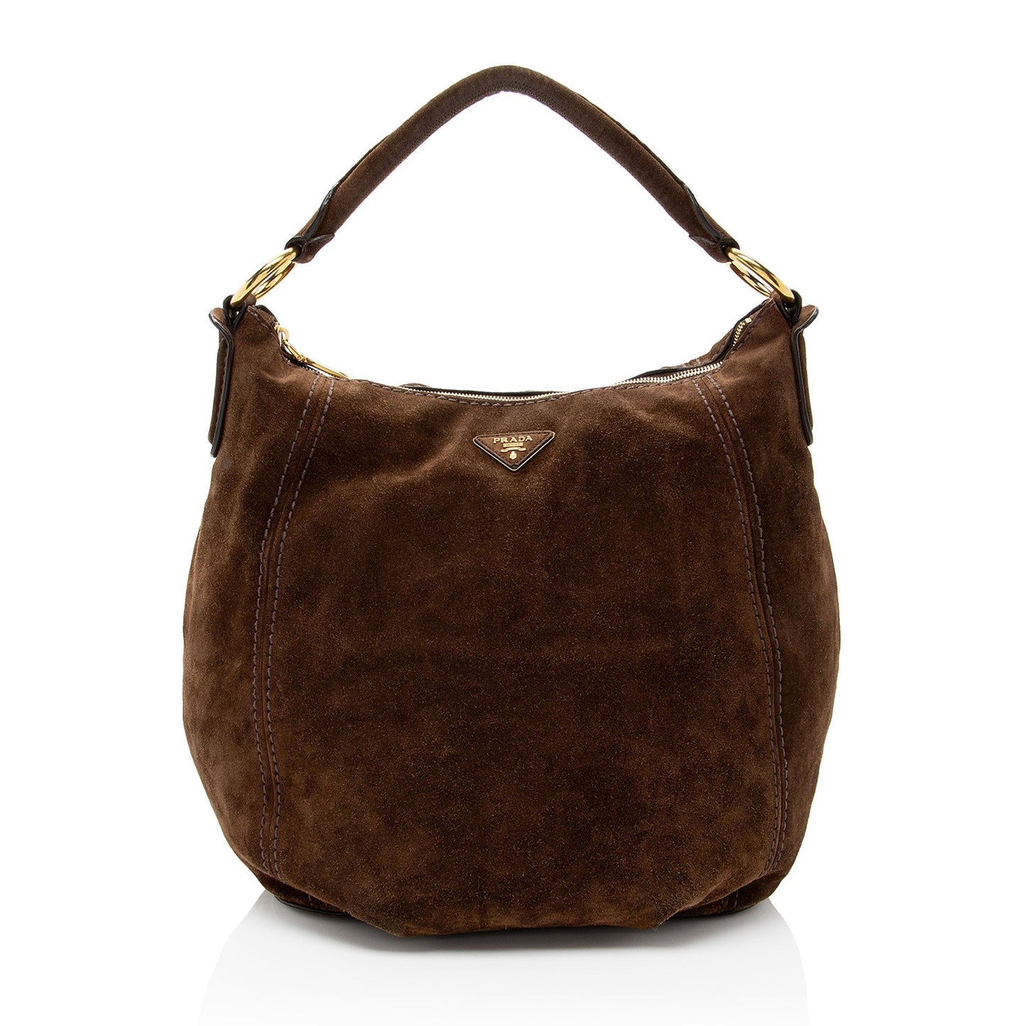 Prada Scamosciato Hobo Shf Hh2Jde Suede Shoulder Bag
