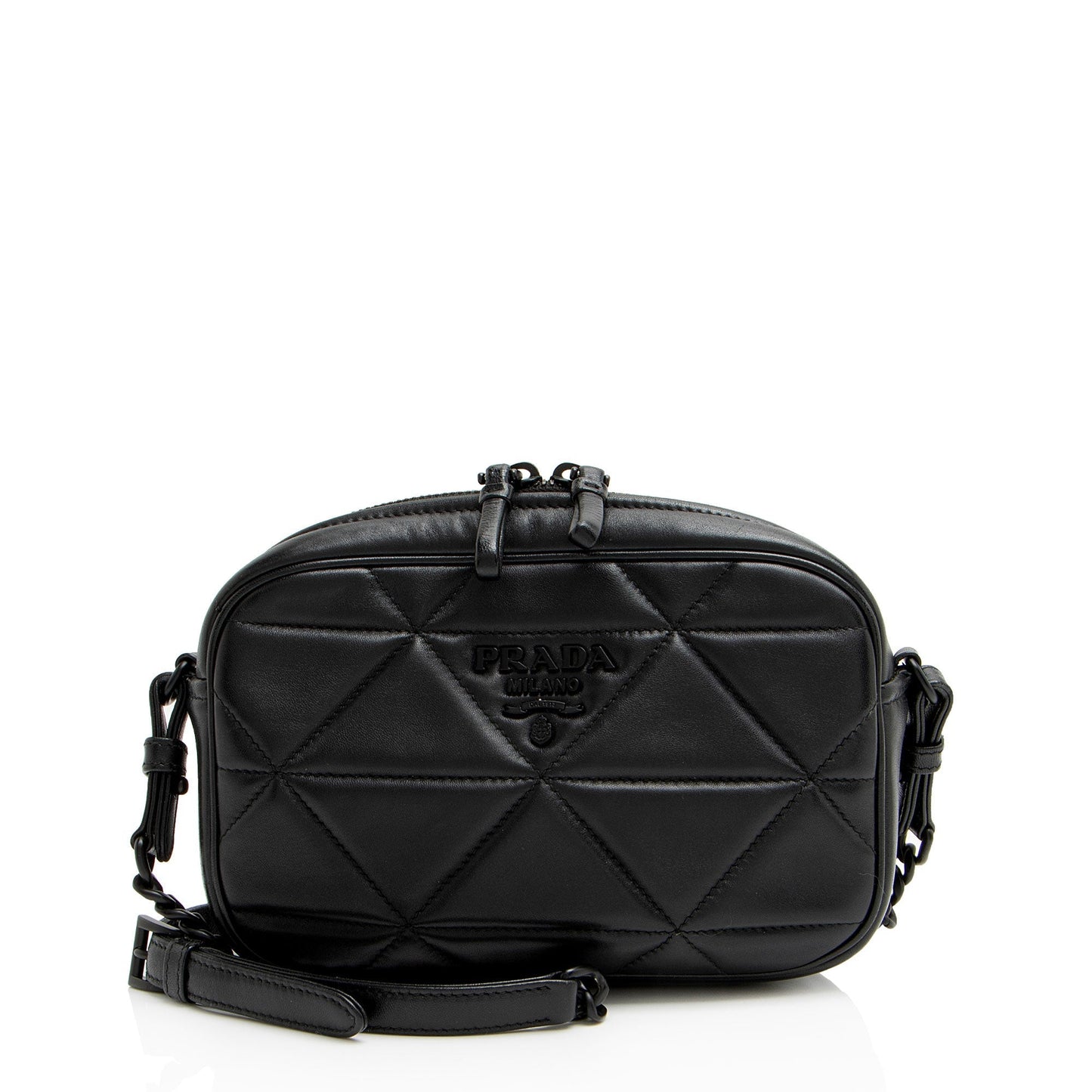 Prada System Nappa Patchwork Camera Bag Leather Crossbody Bag
