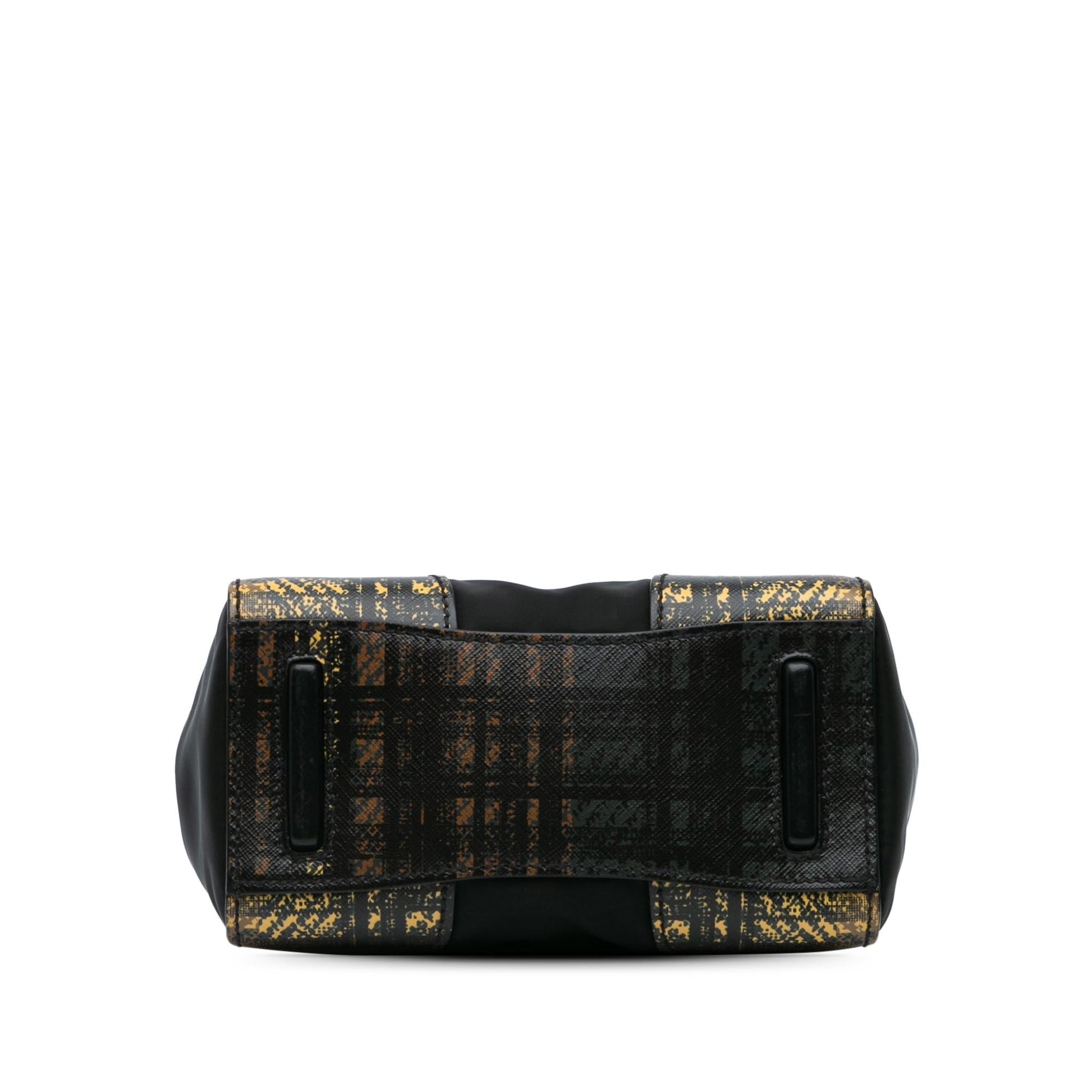 Prada Tartan Trimmed Tessuto Satchel Saffiano Satchel Bag Tessuto Satchel 1