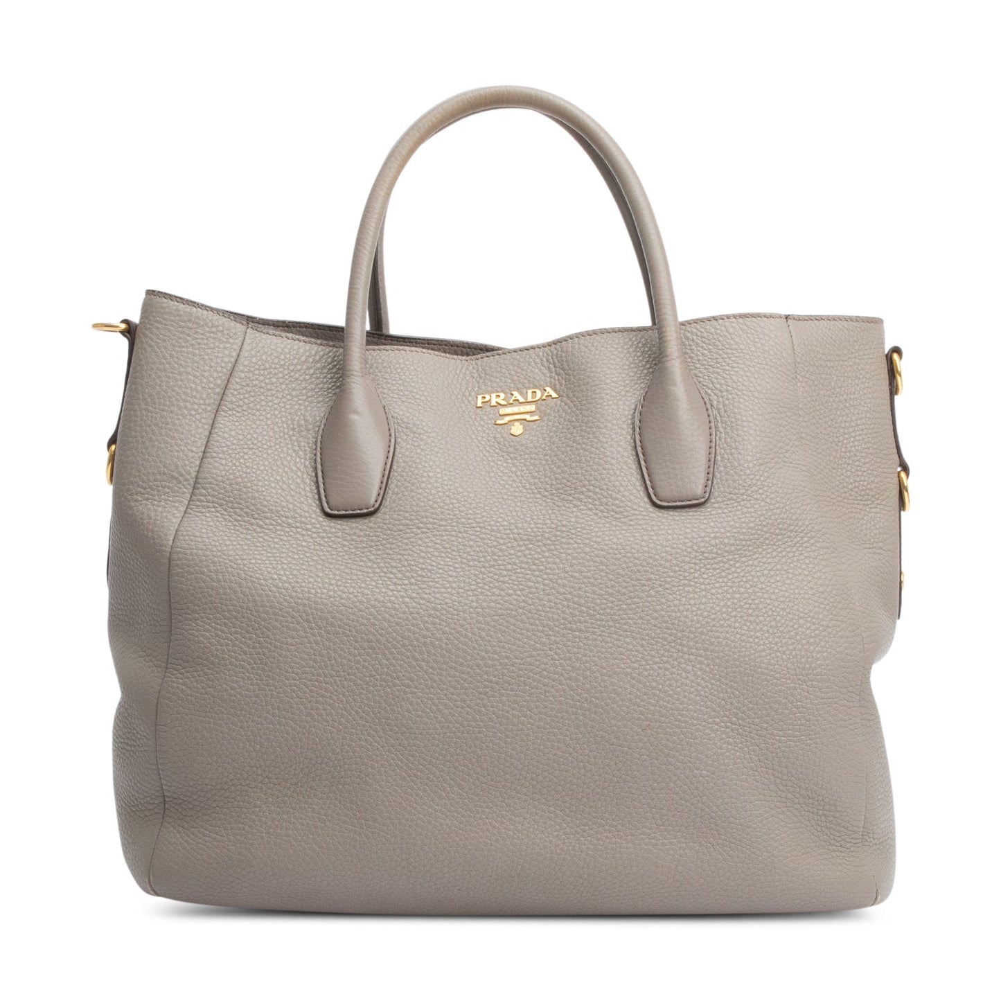 Prada Taupe Daino Tote Leather Vitello Tote Bag