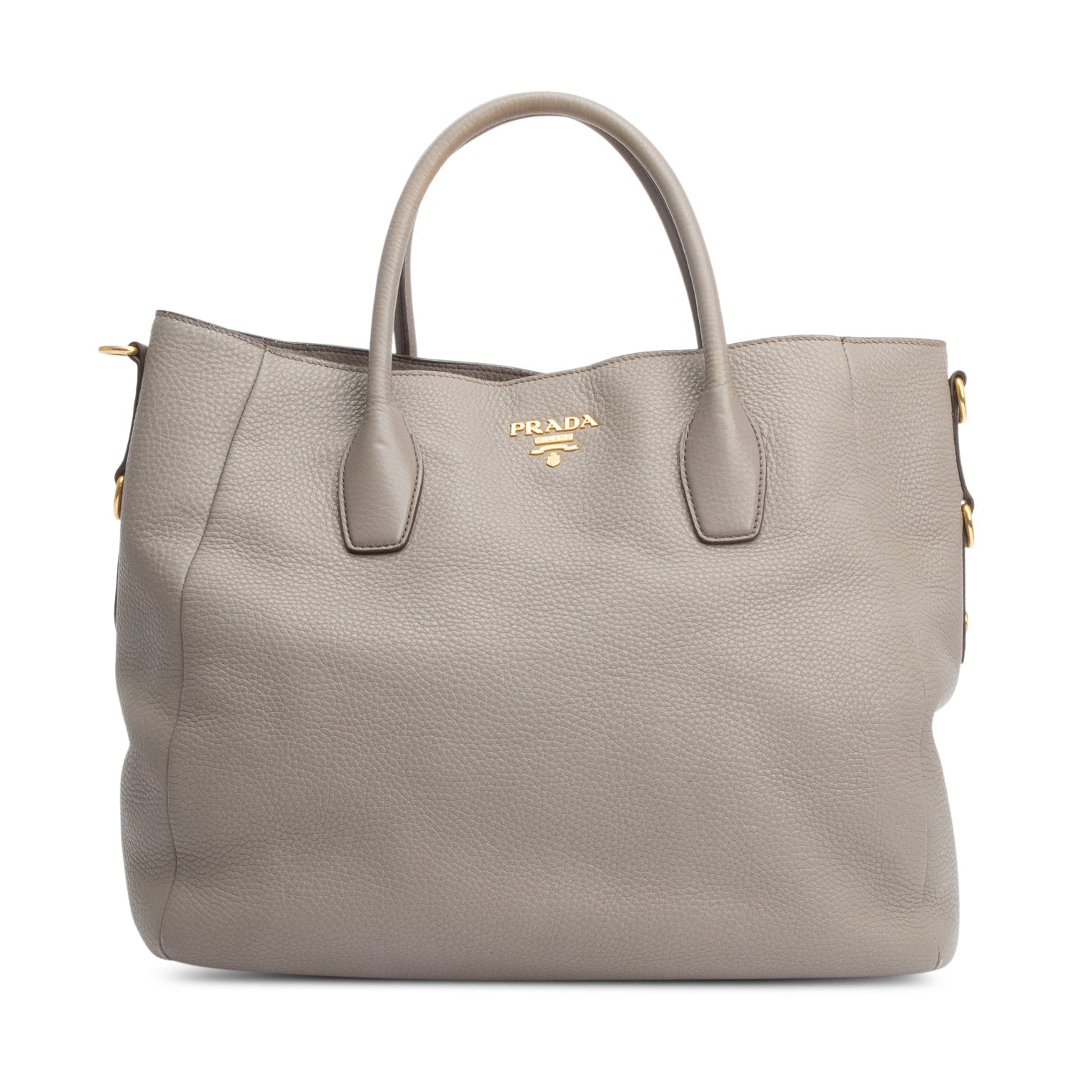 Prada Taupe Daino Tote Leather Vitello Tote Bag