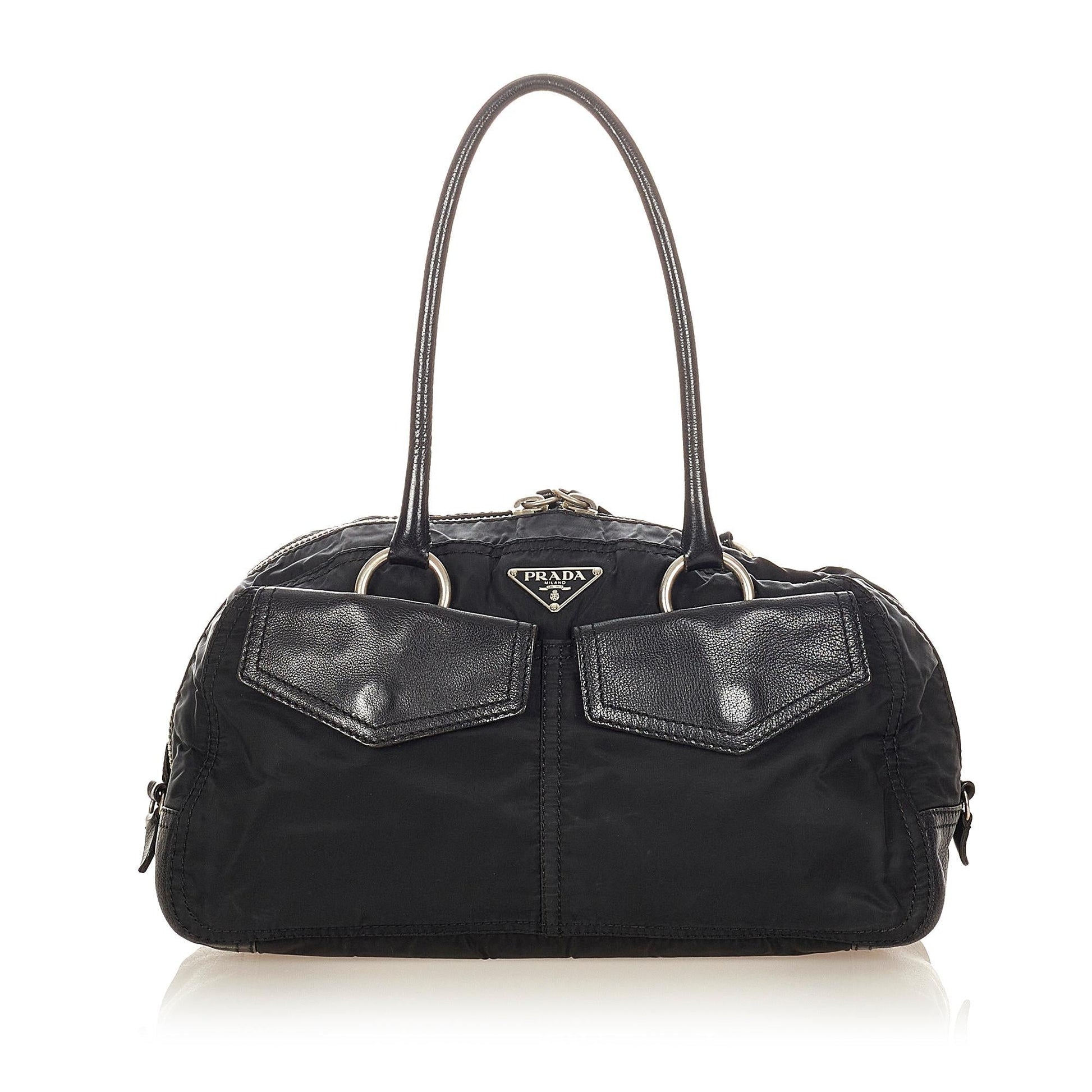 Prada Tessuto Boston Bag Shg Satchel Bag