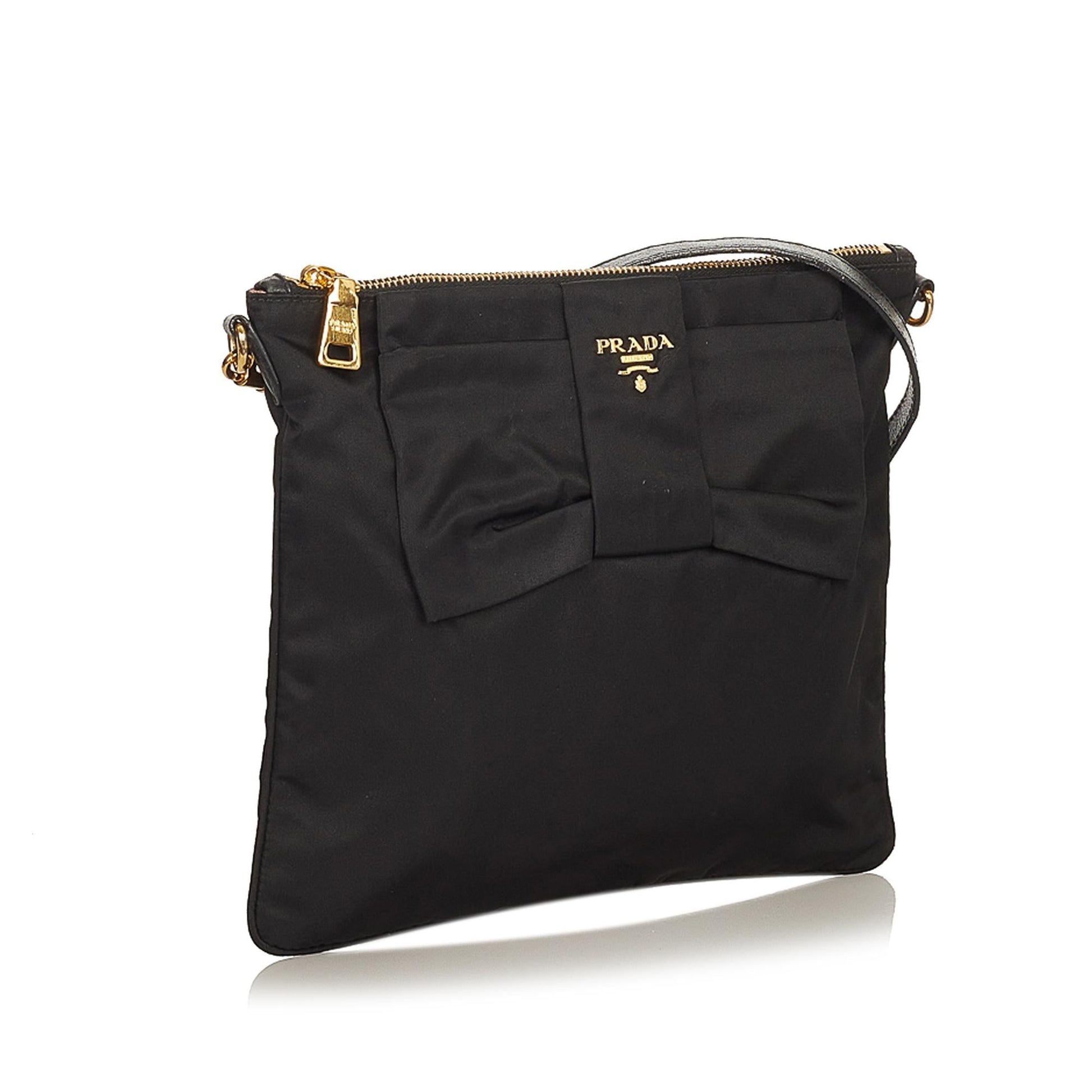 Prada Tessuto Bow Crossbody Bag Shg