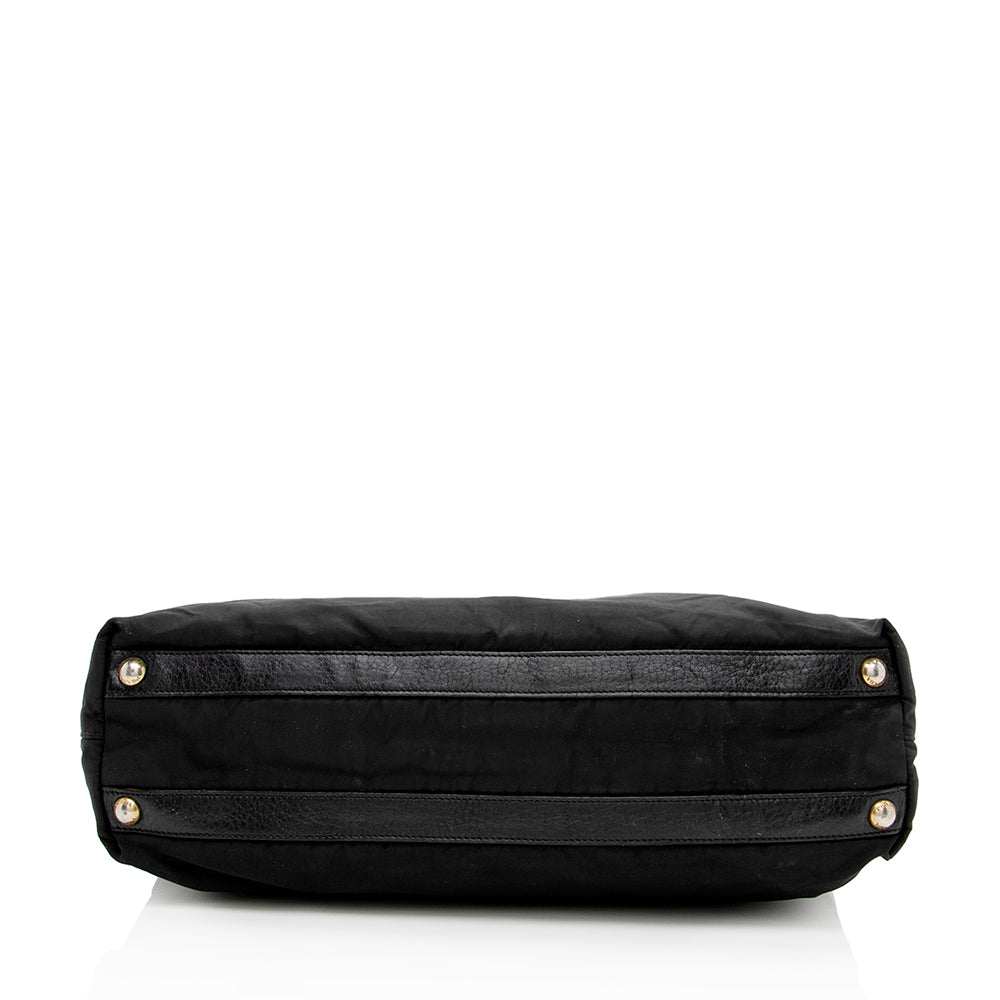 Prada Tessuto Braided Handle Hobo Shf Shoulder Bag