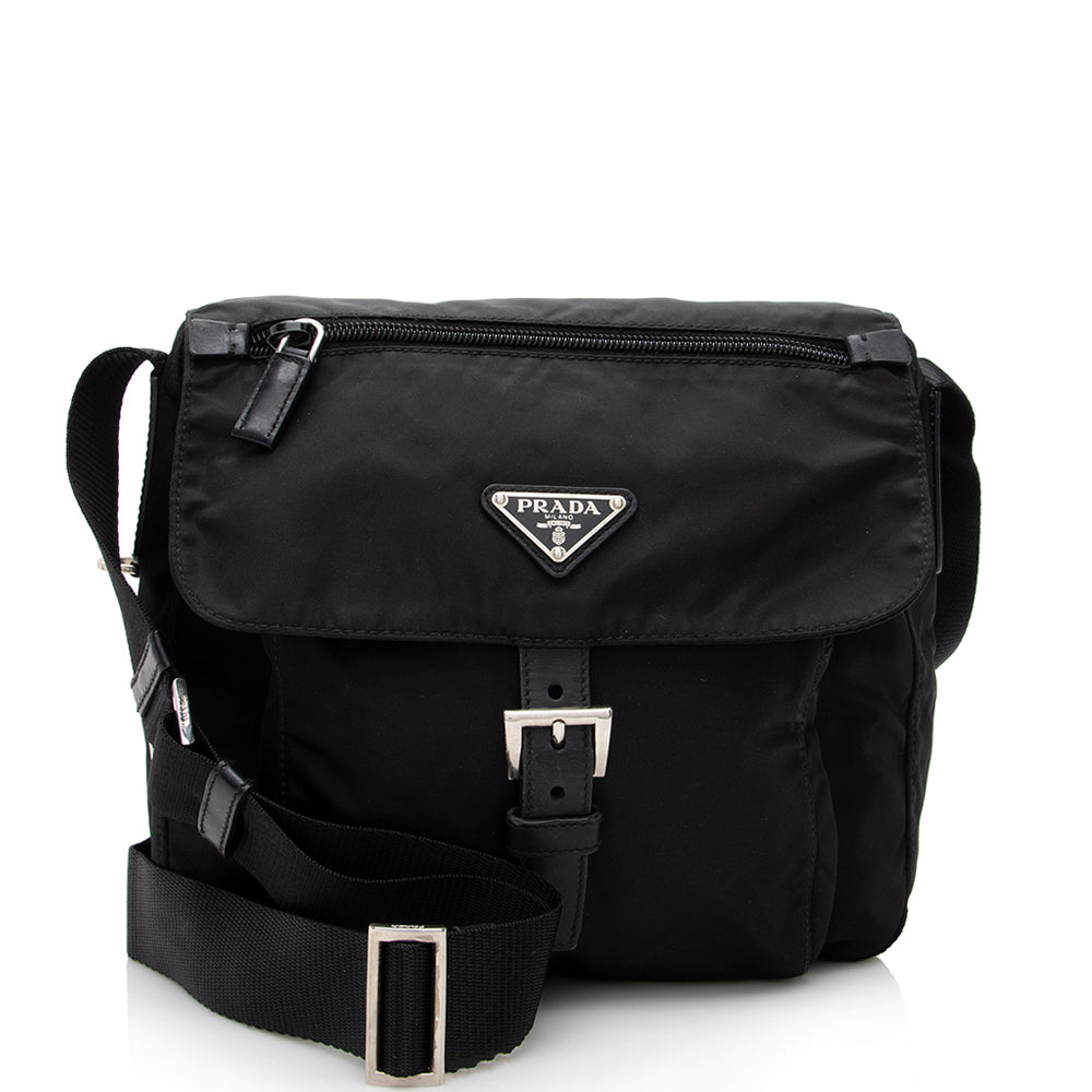 Prada Tessuto Buckle Messenger Bag Shf Shoulder Bag