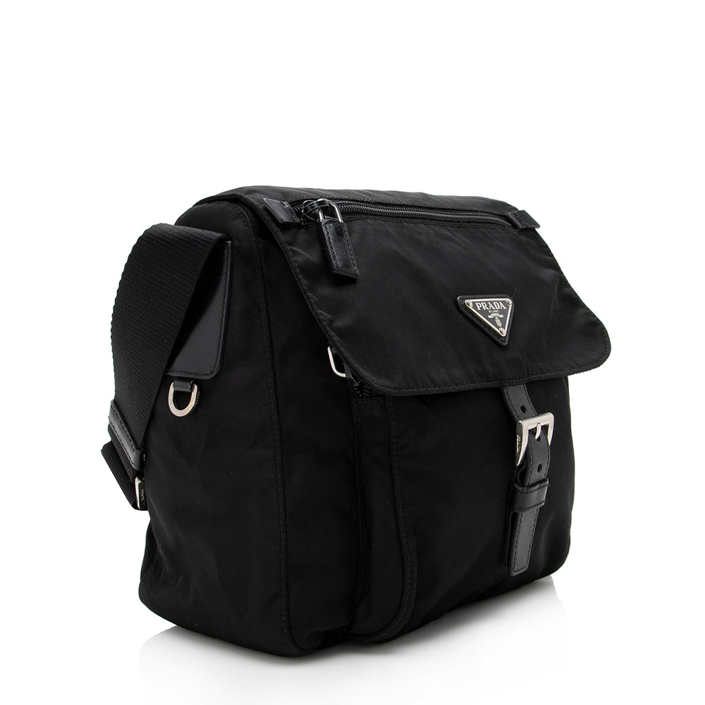 Prada Tessuto Buckle Messenger Bag Shf Shoulder Bag